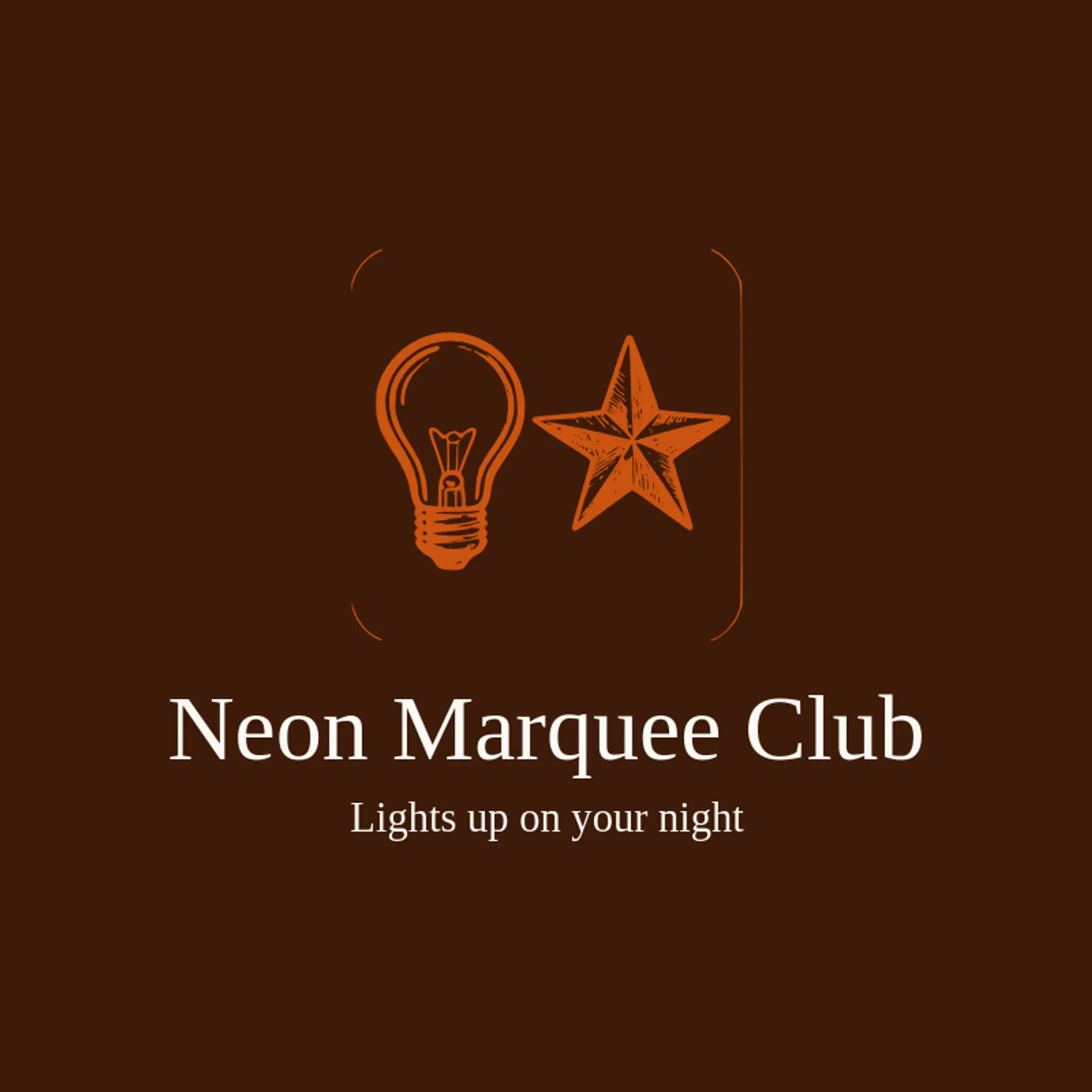 Neon Marquee Club logo for movie theater