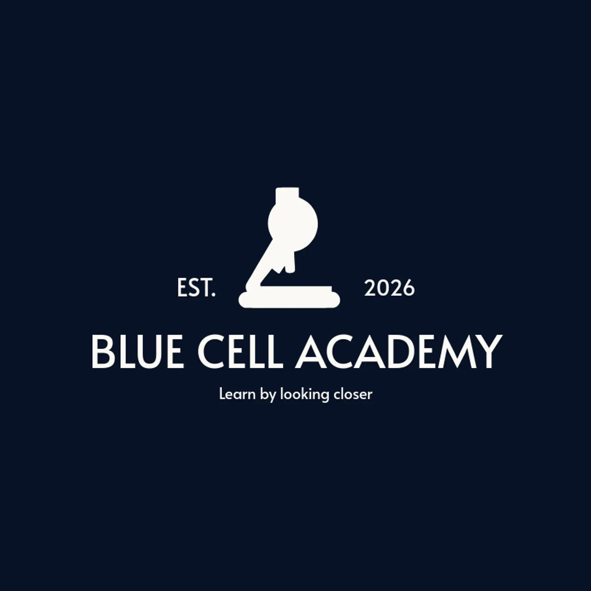Blue Cell Academy logo for biology