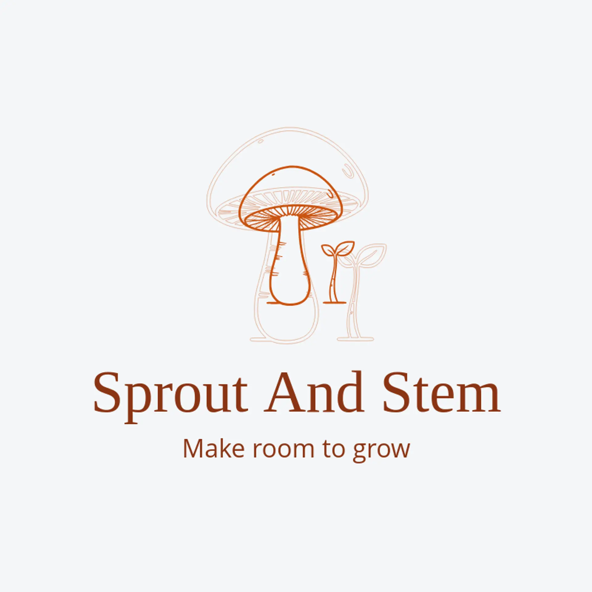 Sprout and Stem logo for mushroom