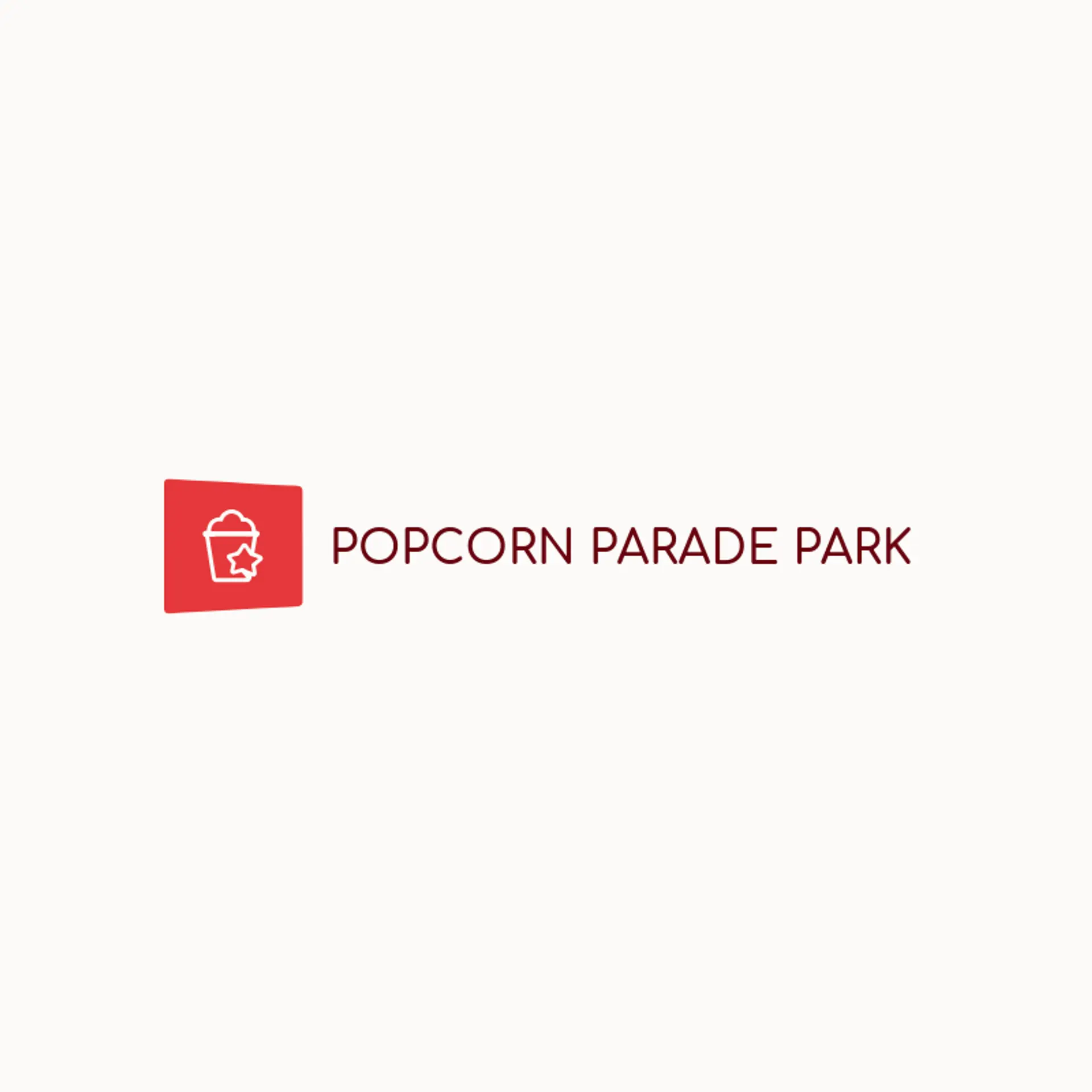 Popcorn Parade Park logo for amusement park
