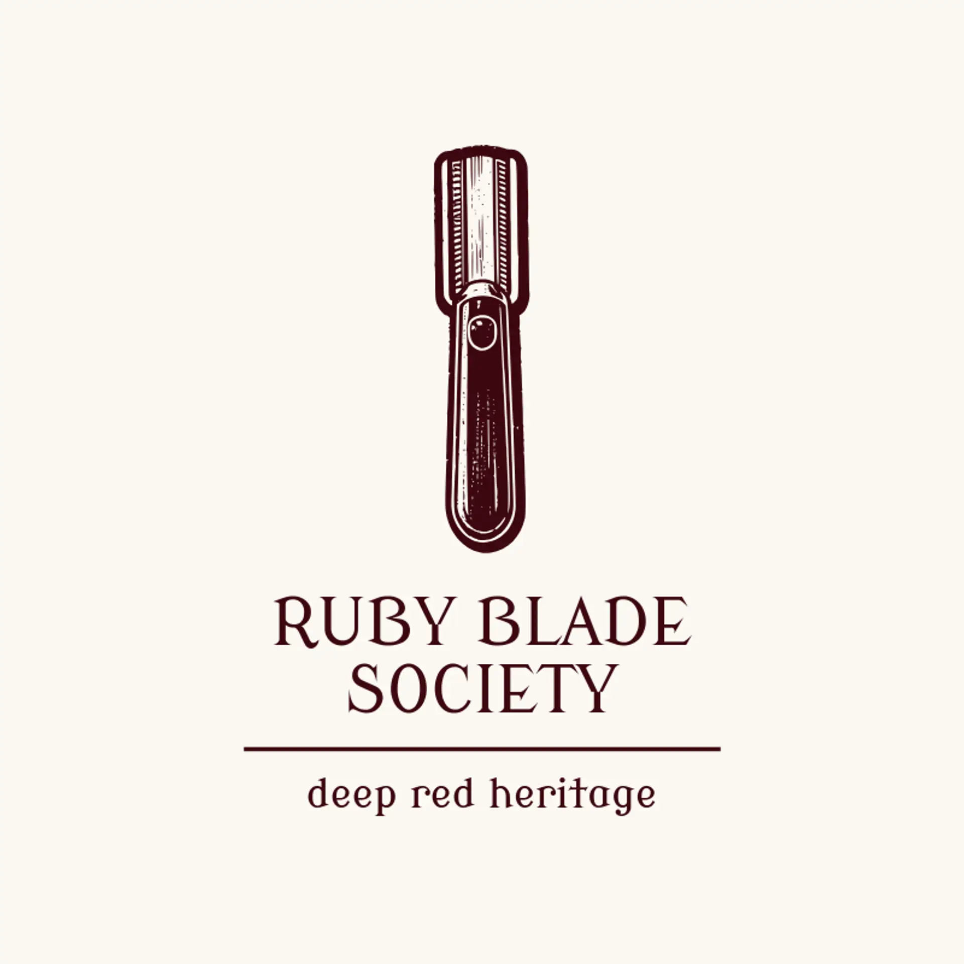 Ruby Blade Society logo for men salon