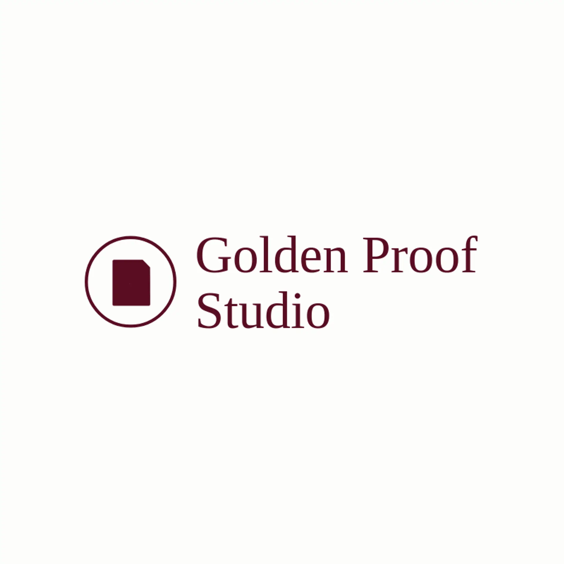 Golden Proof Studio logo for editor