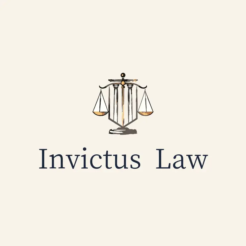 The law firm name Invictus Law as a branded logo with a color icon