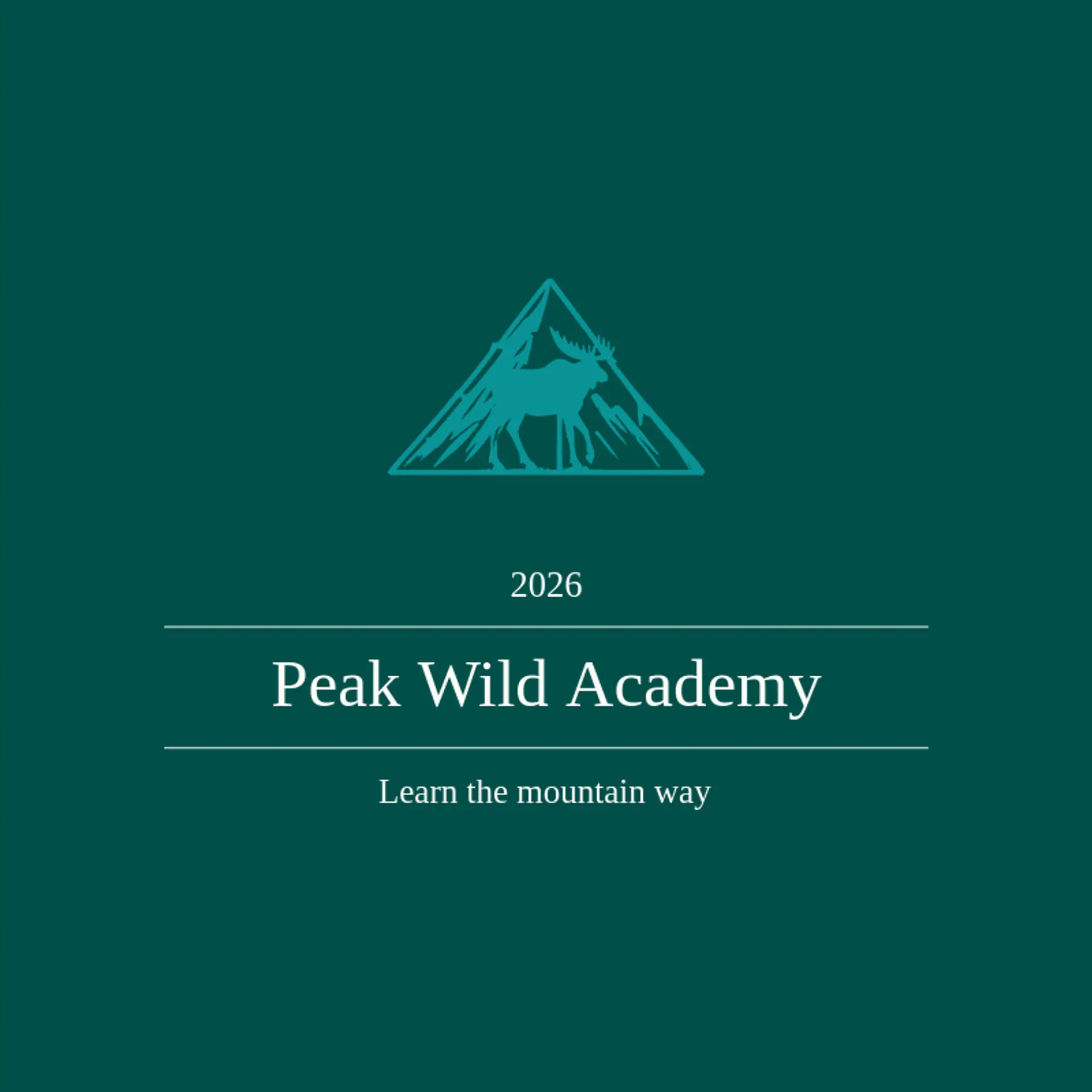 Peak Wild Academy logo for moose