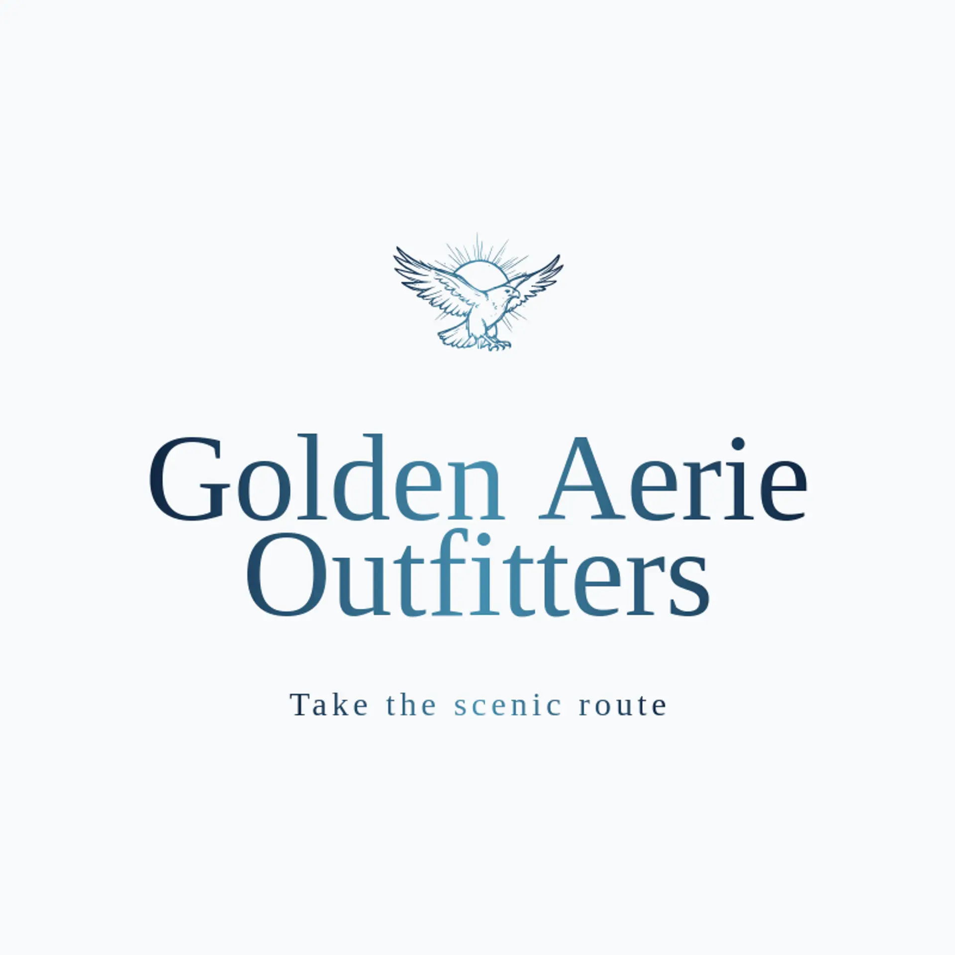 Golden Aerie Outfitters logo for bald eagle