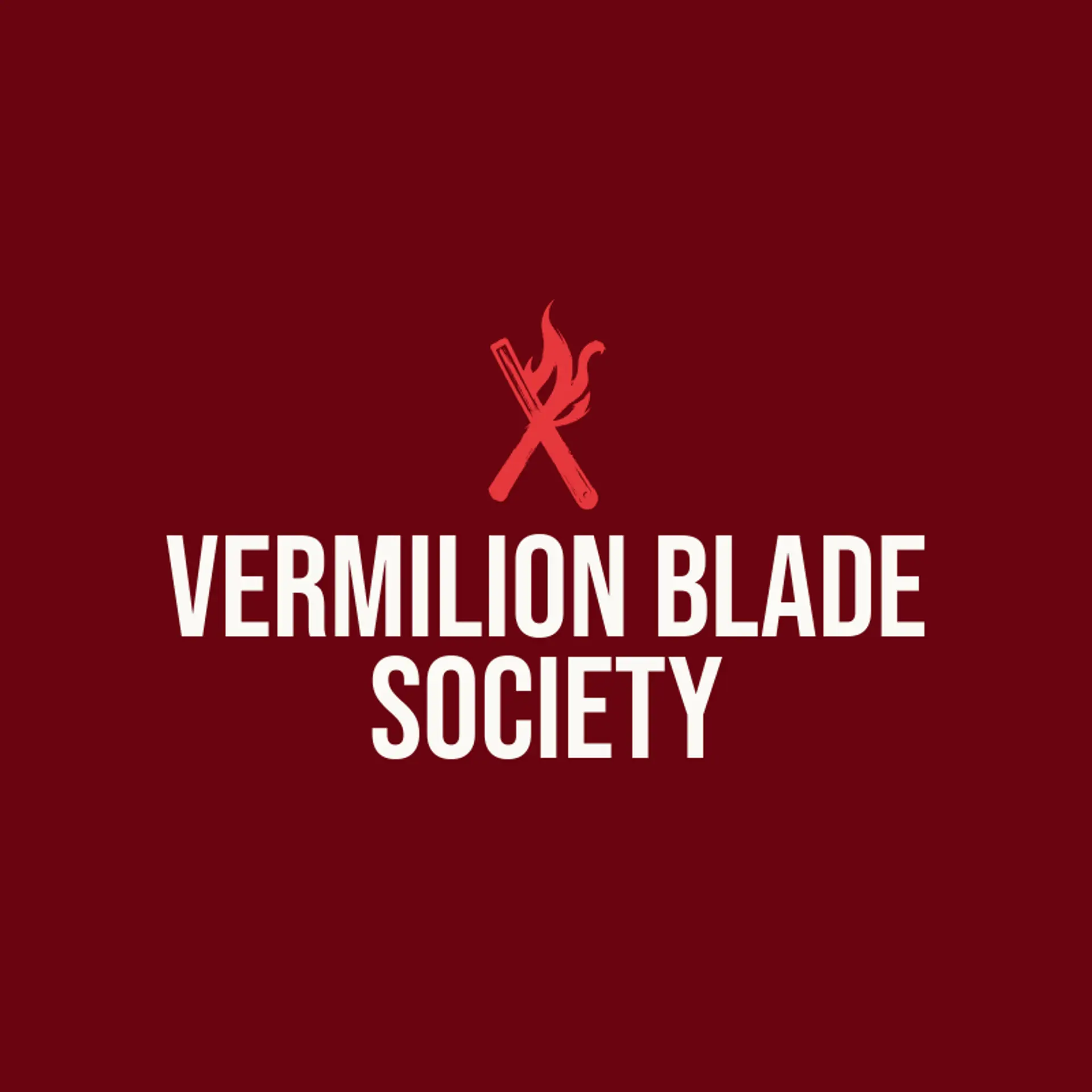 Vermilion Blade Society logo for men salon
