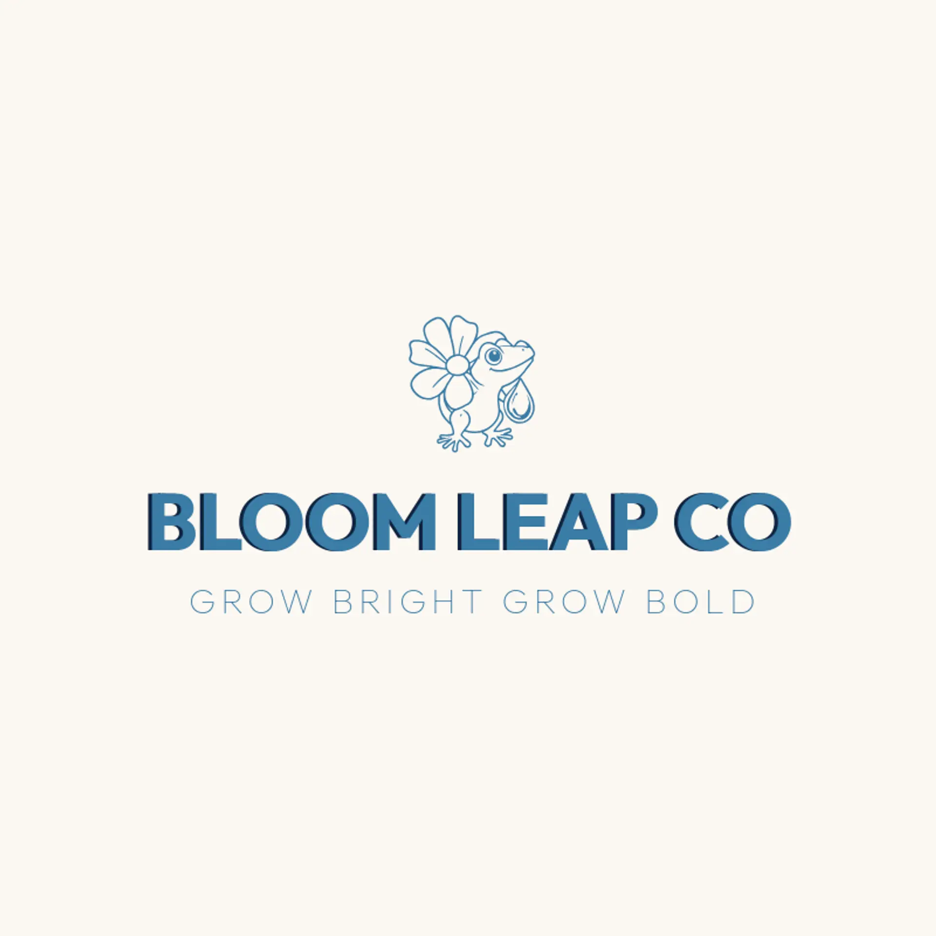 Bloom Leap Co logo for frog