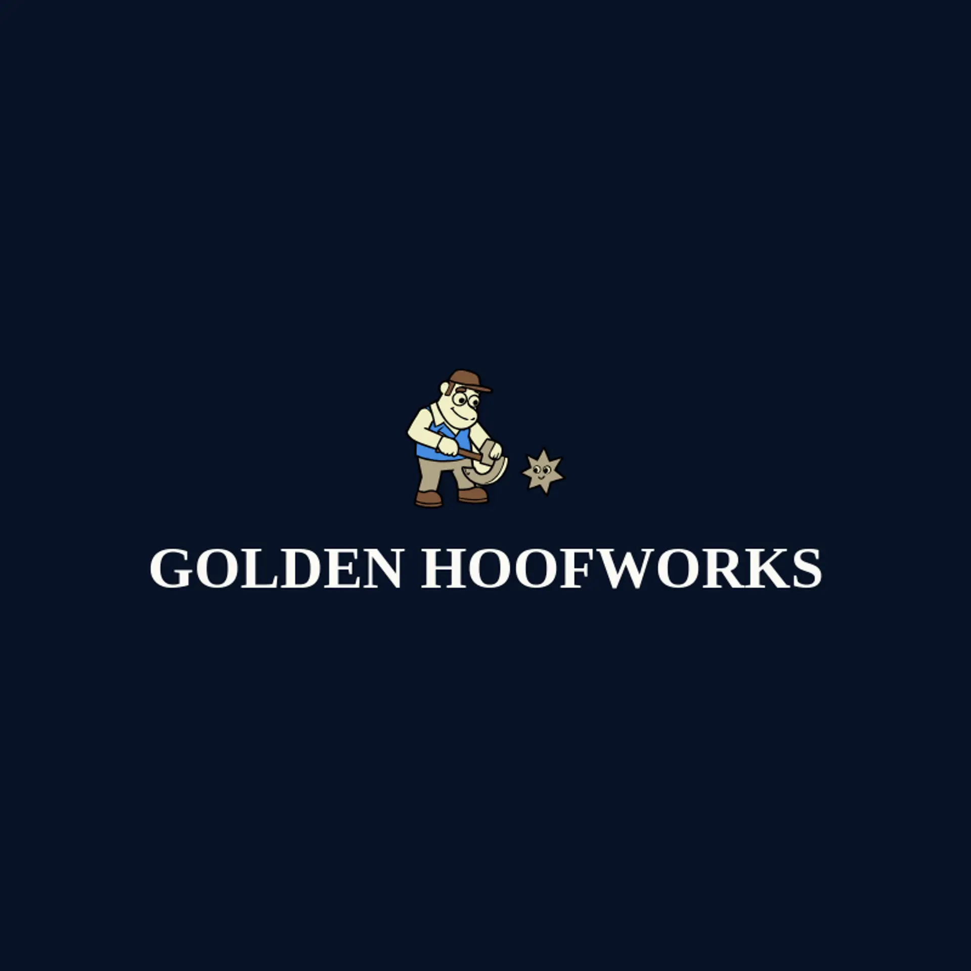 Golden Hoofworks logo for farrier