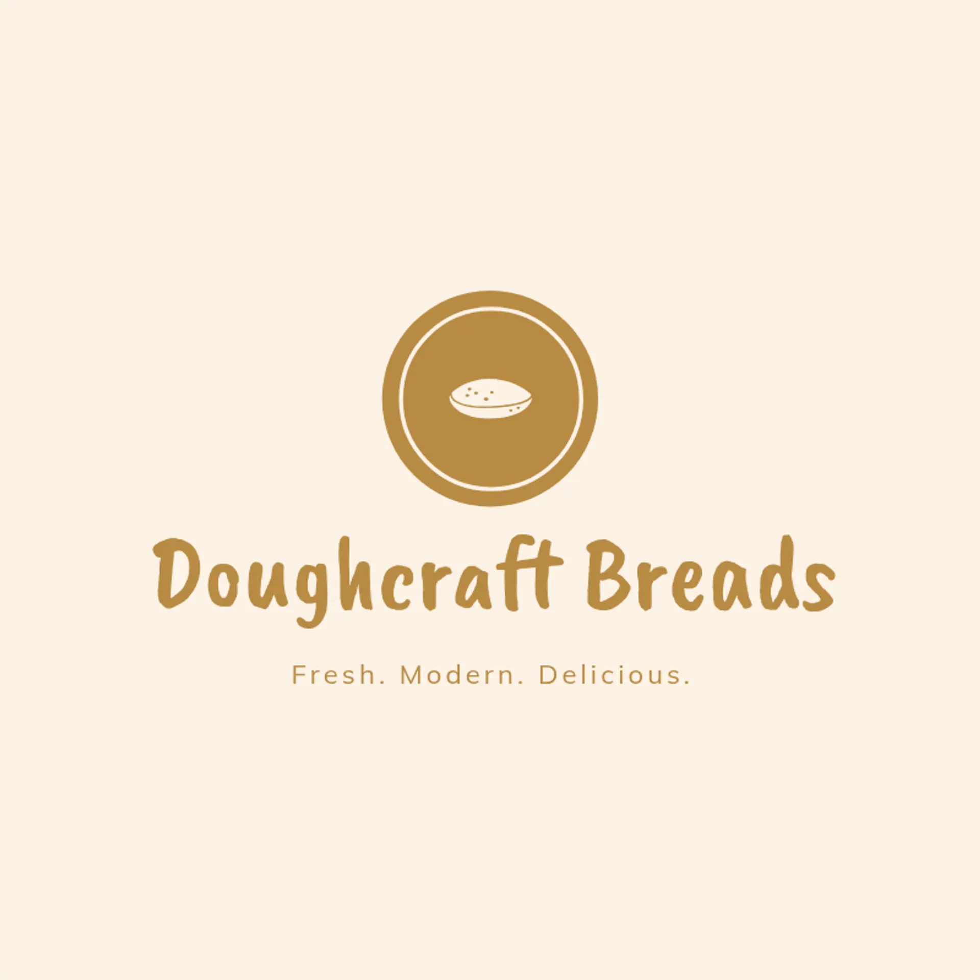 DoughCraft Breads logo for modern bakery