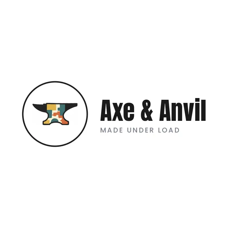 The gym name Axe & Anvil as a branded logo in a black ink style