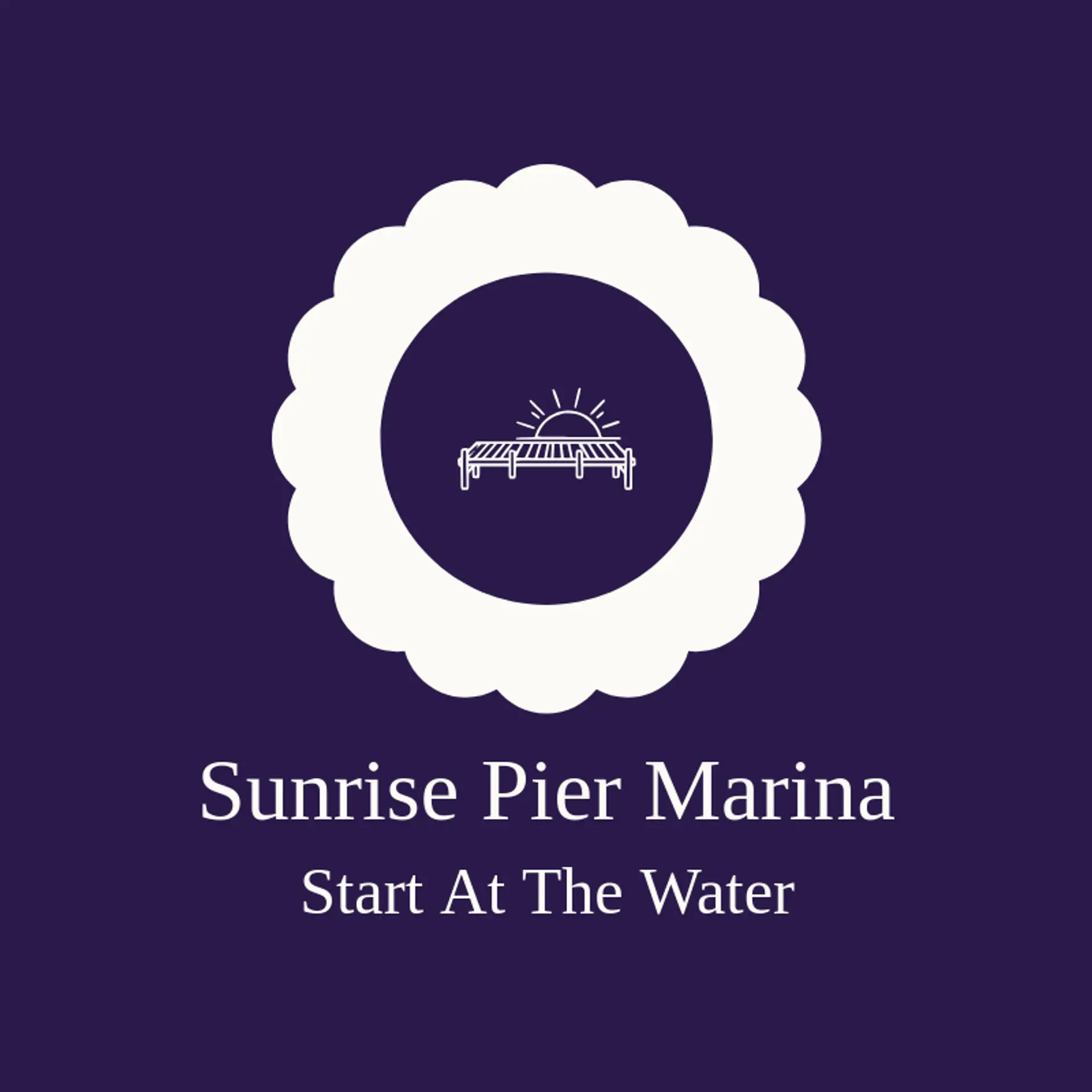 Sunrise Pier Marina logo for harbor