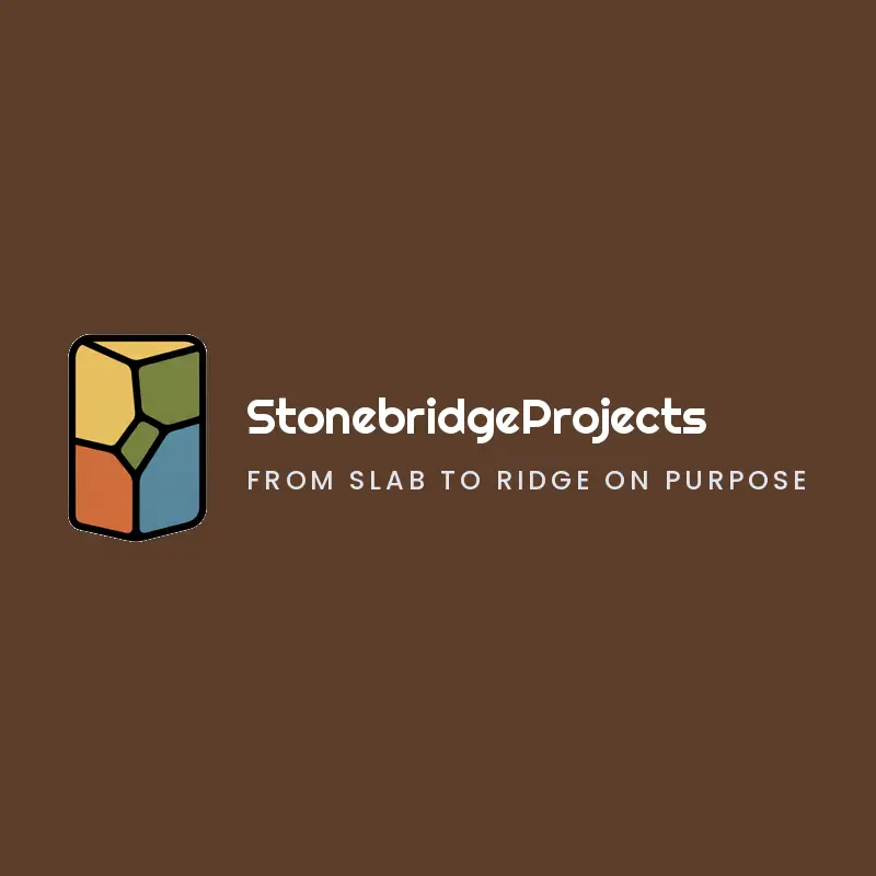 Construction logo idea: stone cornerstone in a retro style