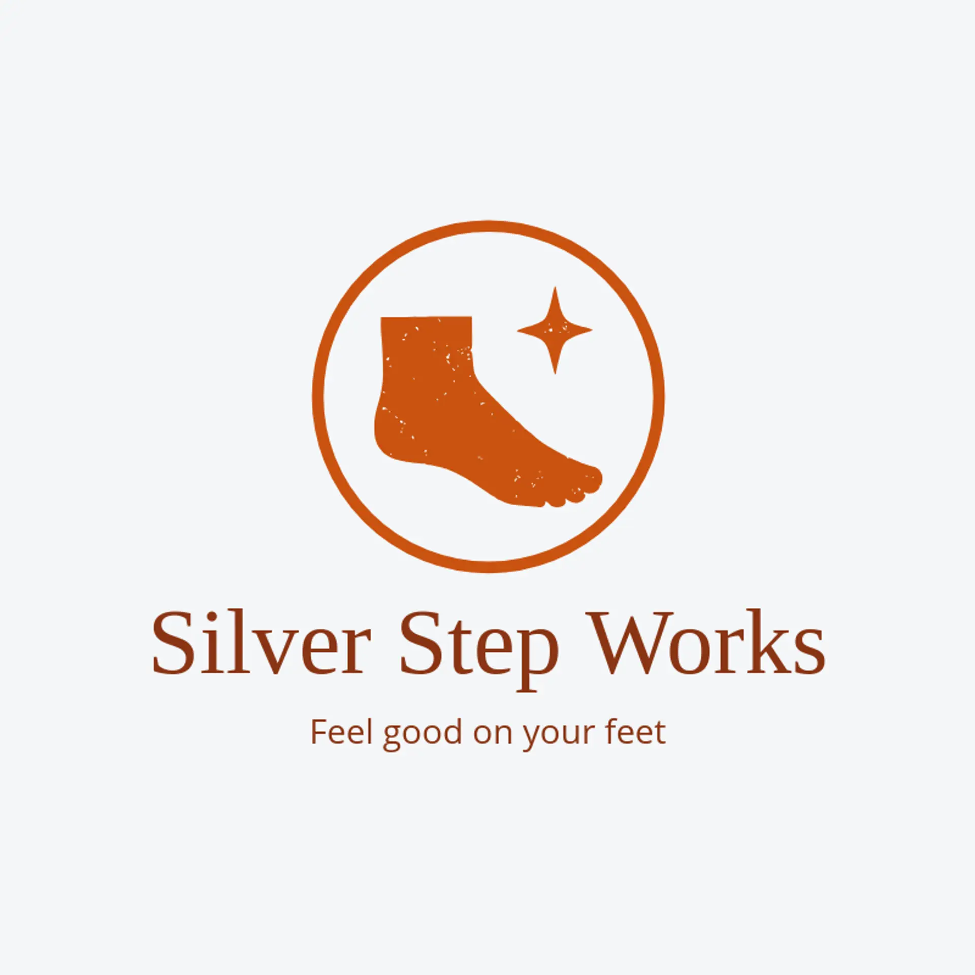 Silver Step Works logo for foot