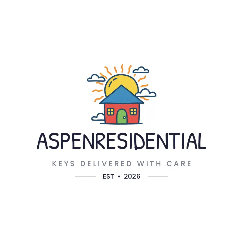 Sun and house real estate logo
