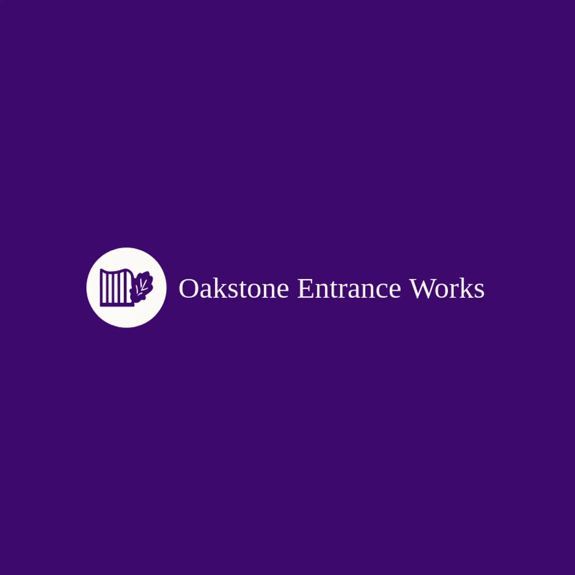 Oakstone Entrance Works logo for gate