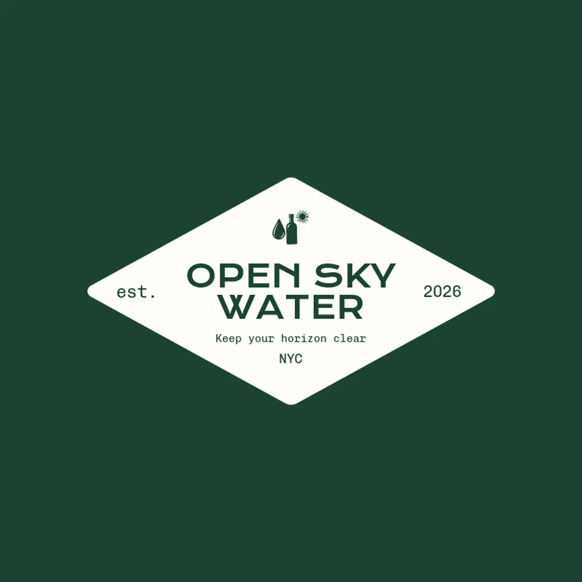 Open Sky Water logo for water bottle
