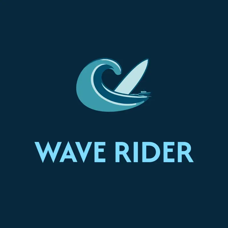 The boat name Wave Rider as a branded logo with a color icon