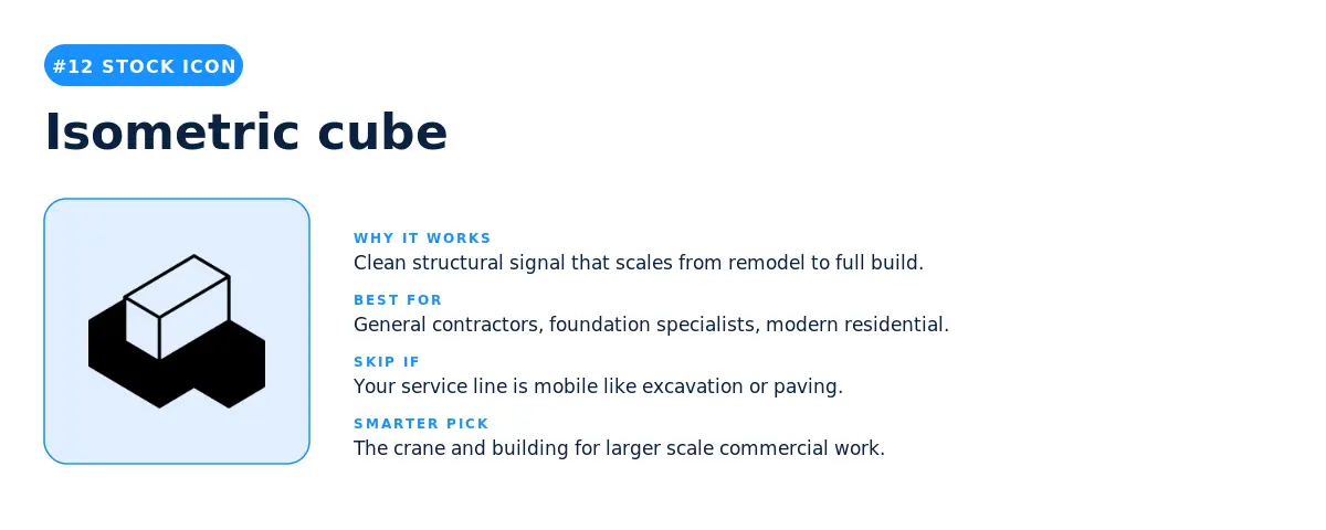 Isometric cube stock construction logo icon