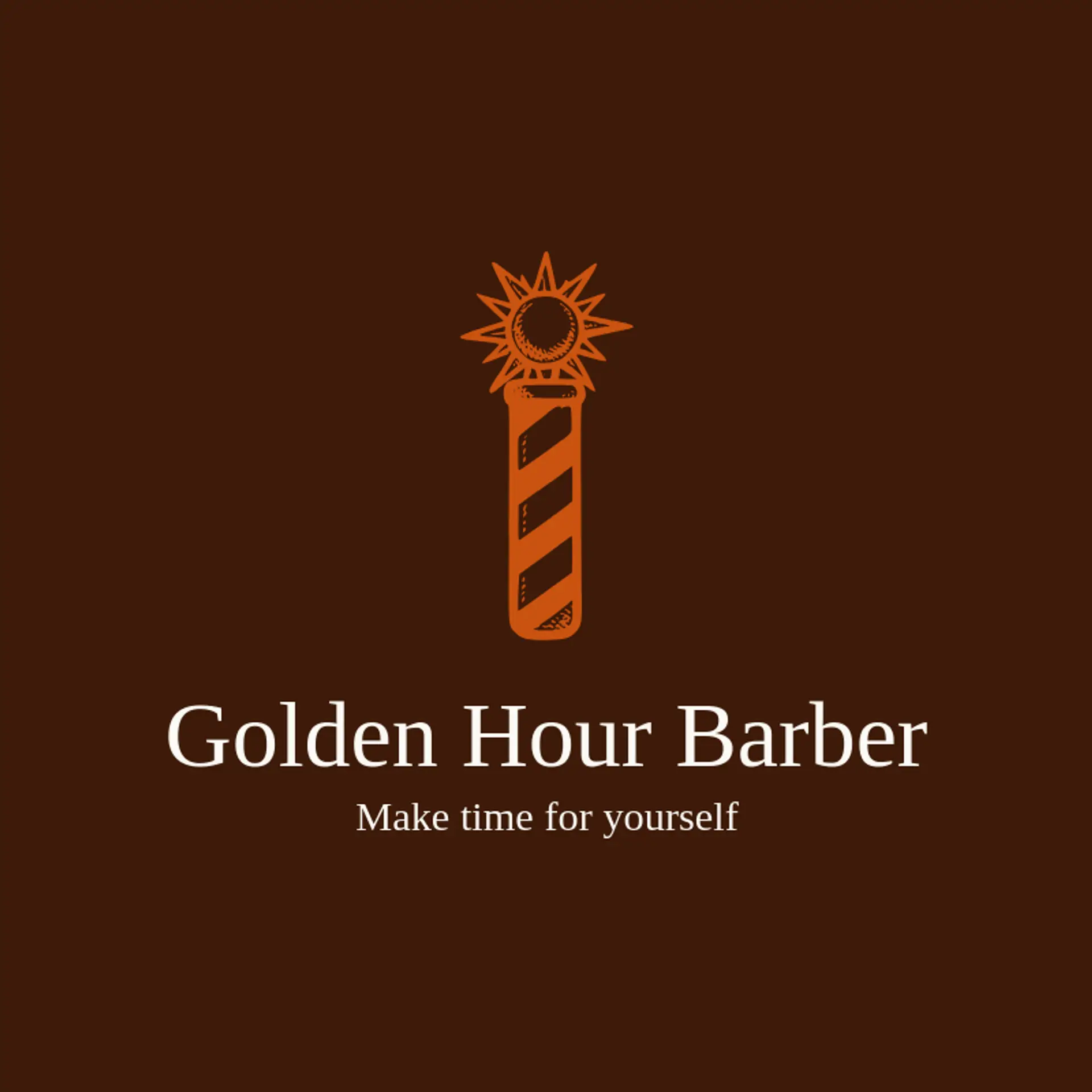 Golden Hour Barber logo for barber pole