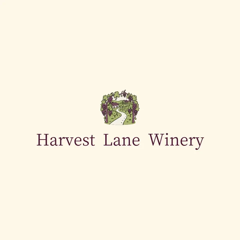 The winery name Harvest Lane Winery as a branded logo with a color icon