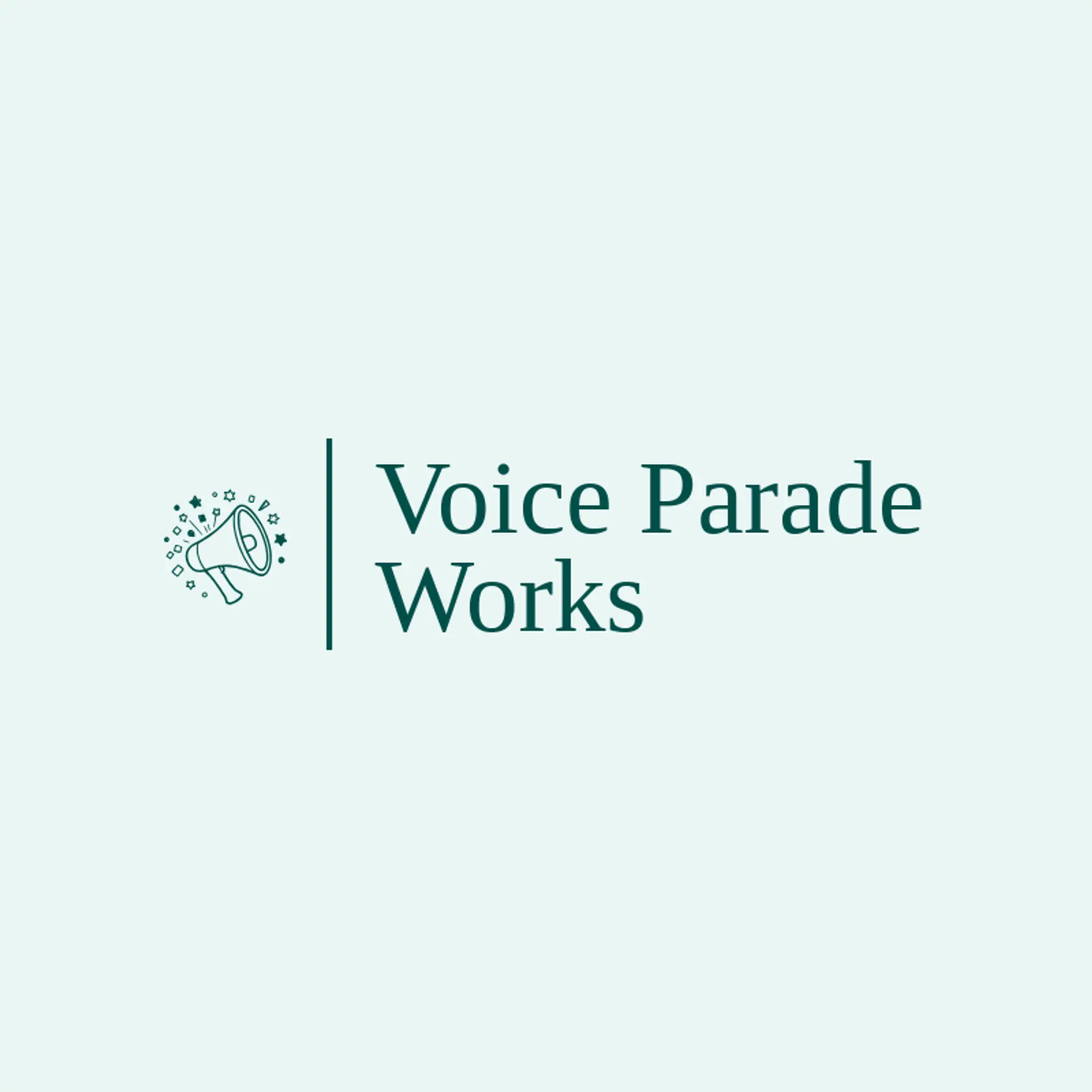 Voice Parade Works logo for megaphone