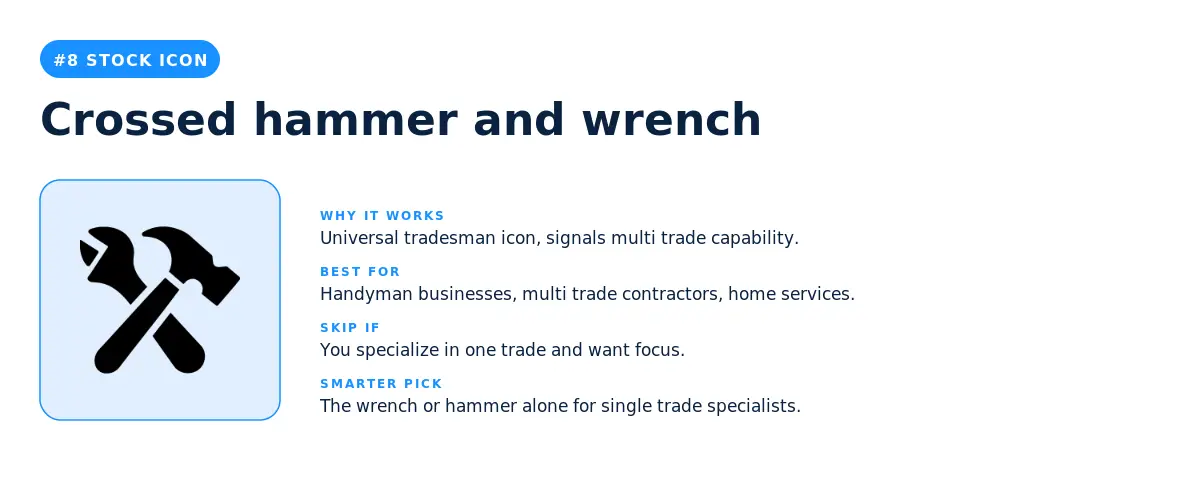 Crossed hammer and wrench stock construction logo icon