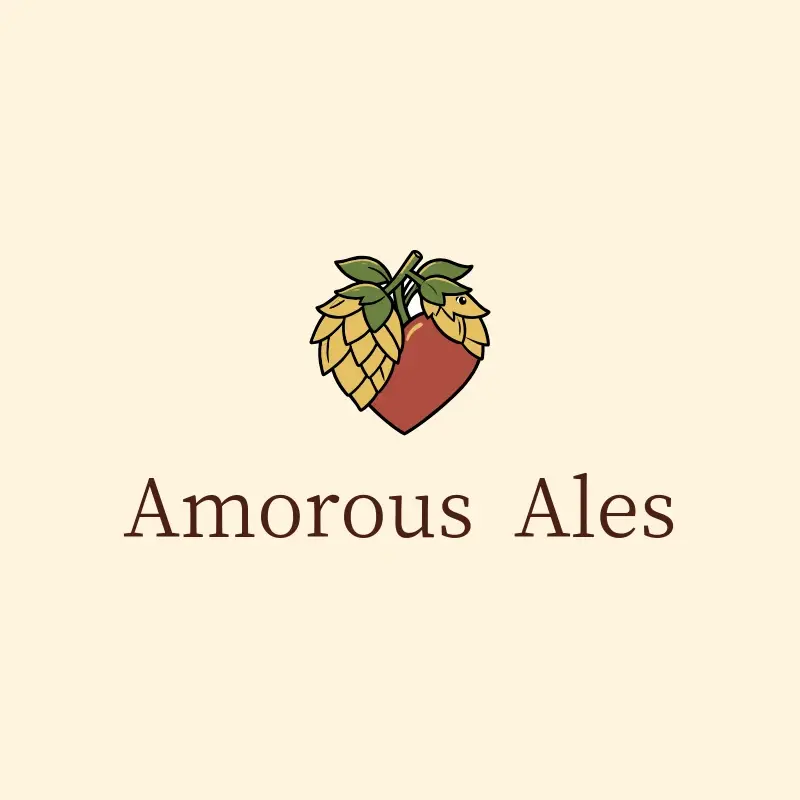 The brewery name Amorous Ales as a branded logo with a color icon