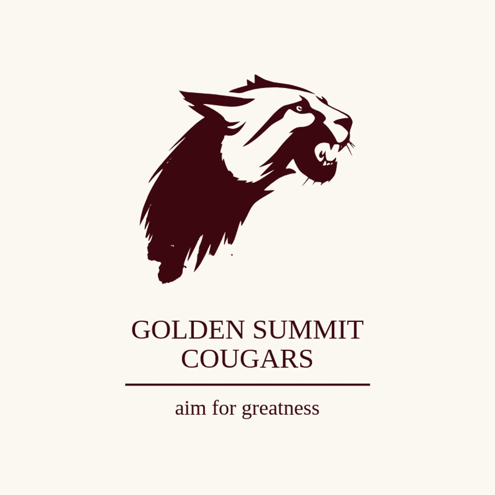 Golden Summit Cougars logo for cougar