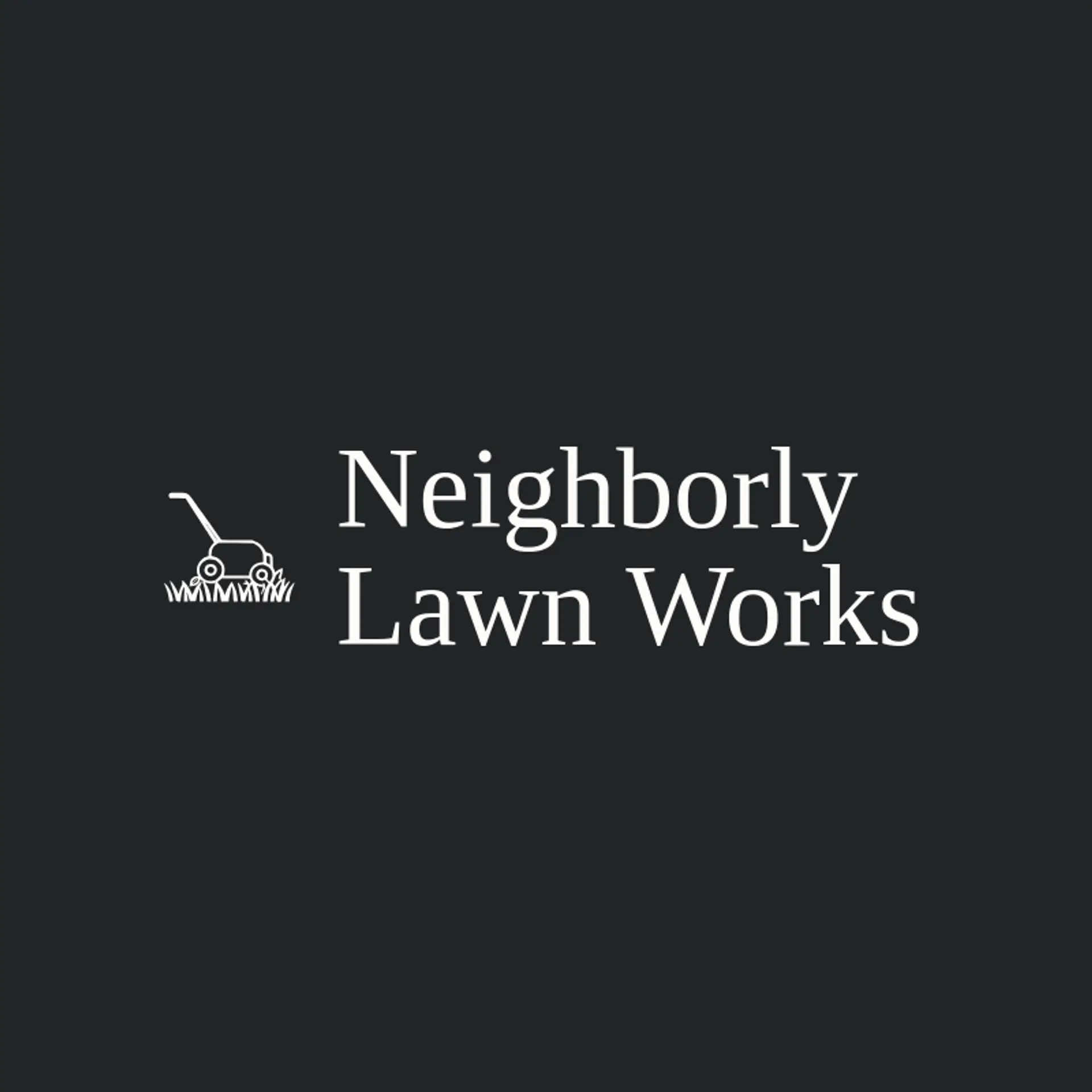 Neighborly Lawn Works logo for lawn mowing