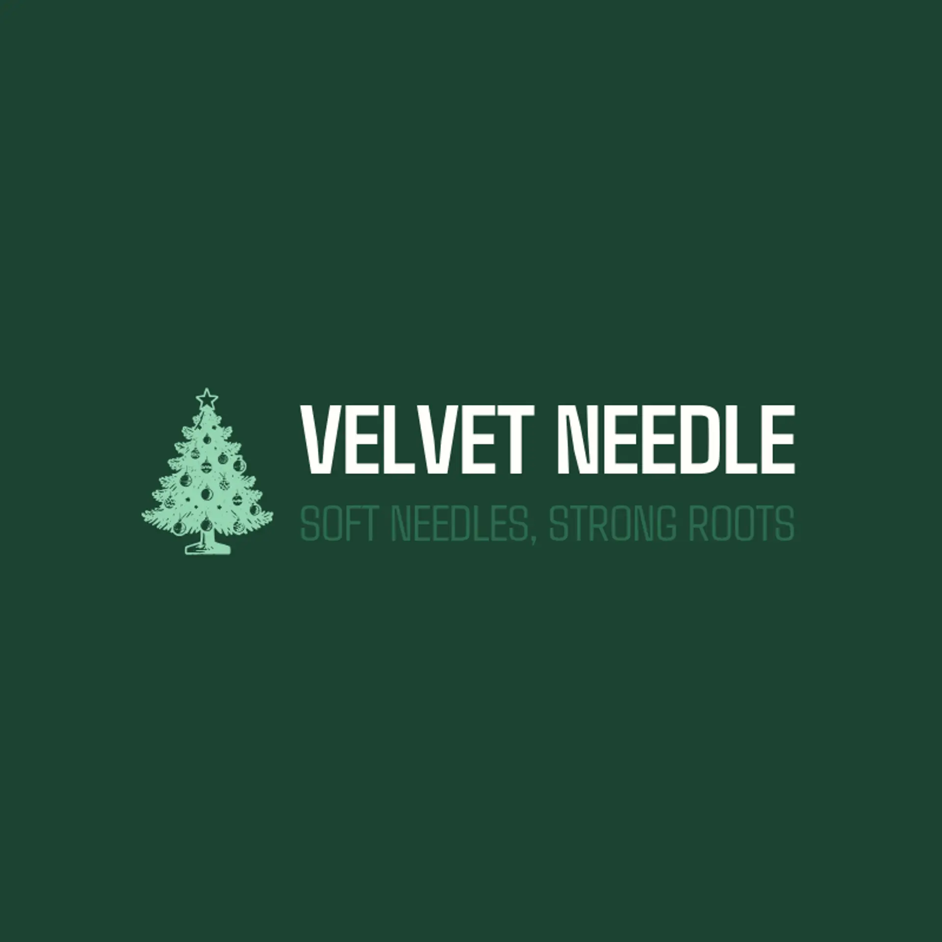 Velvet Needle logo for christmas tree
