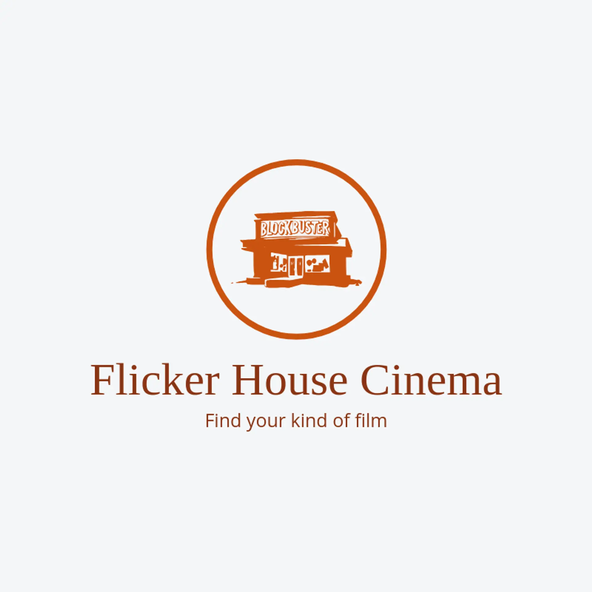 Flicker House Cinema logo for blockbuster