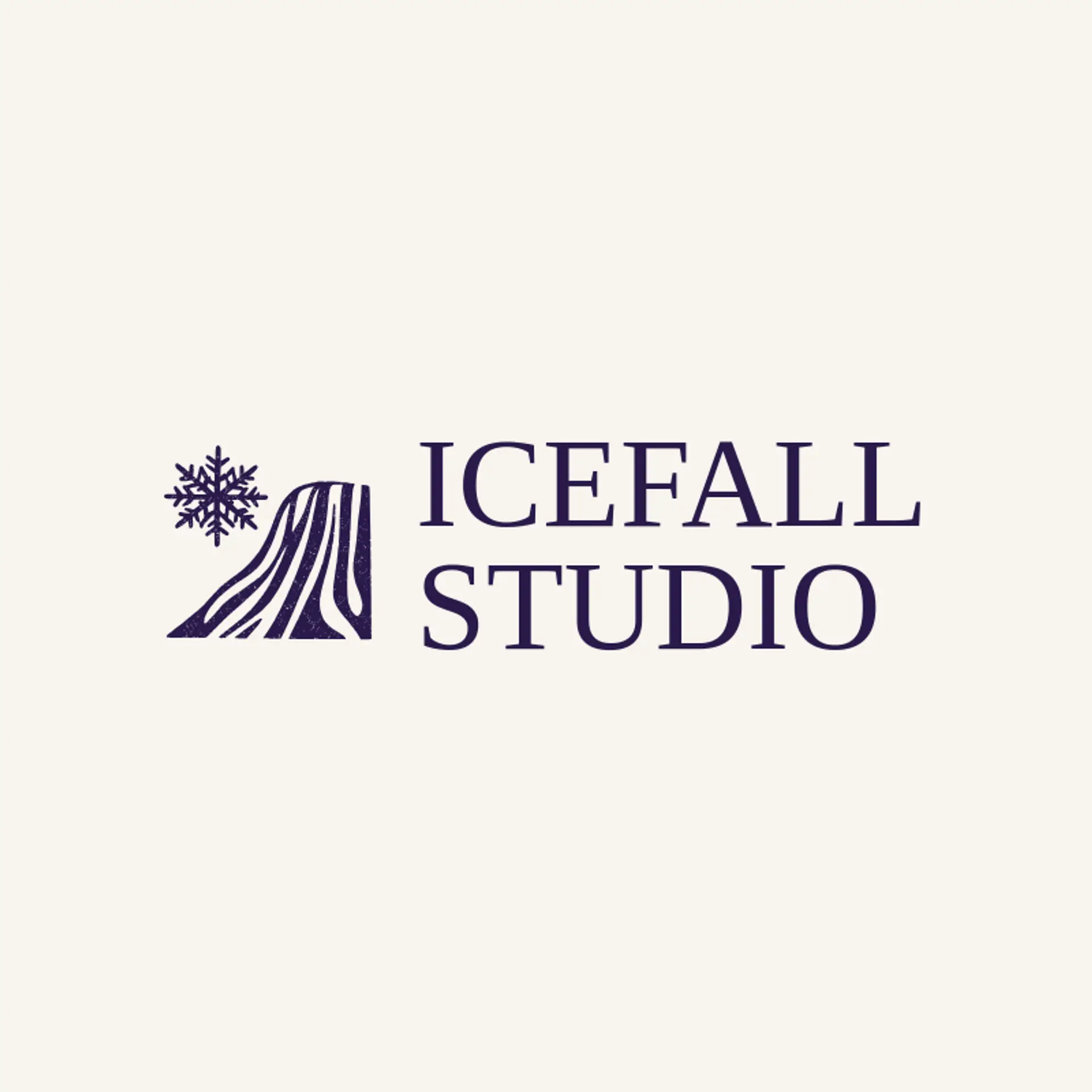 Icefall Studio logo for snow