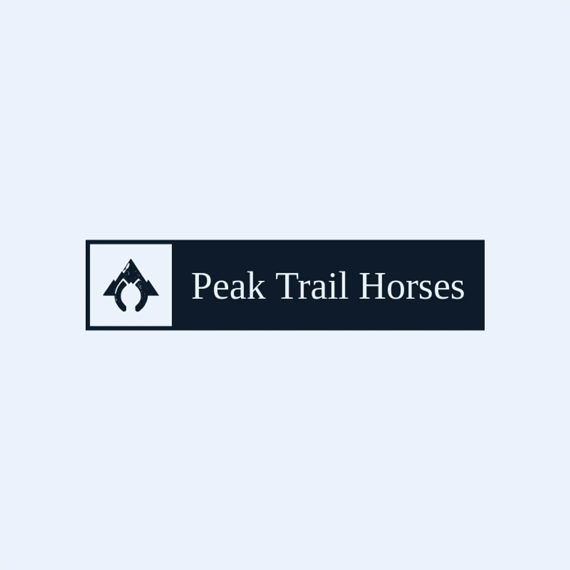 Peak Trail Horses logo for horseshoe