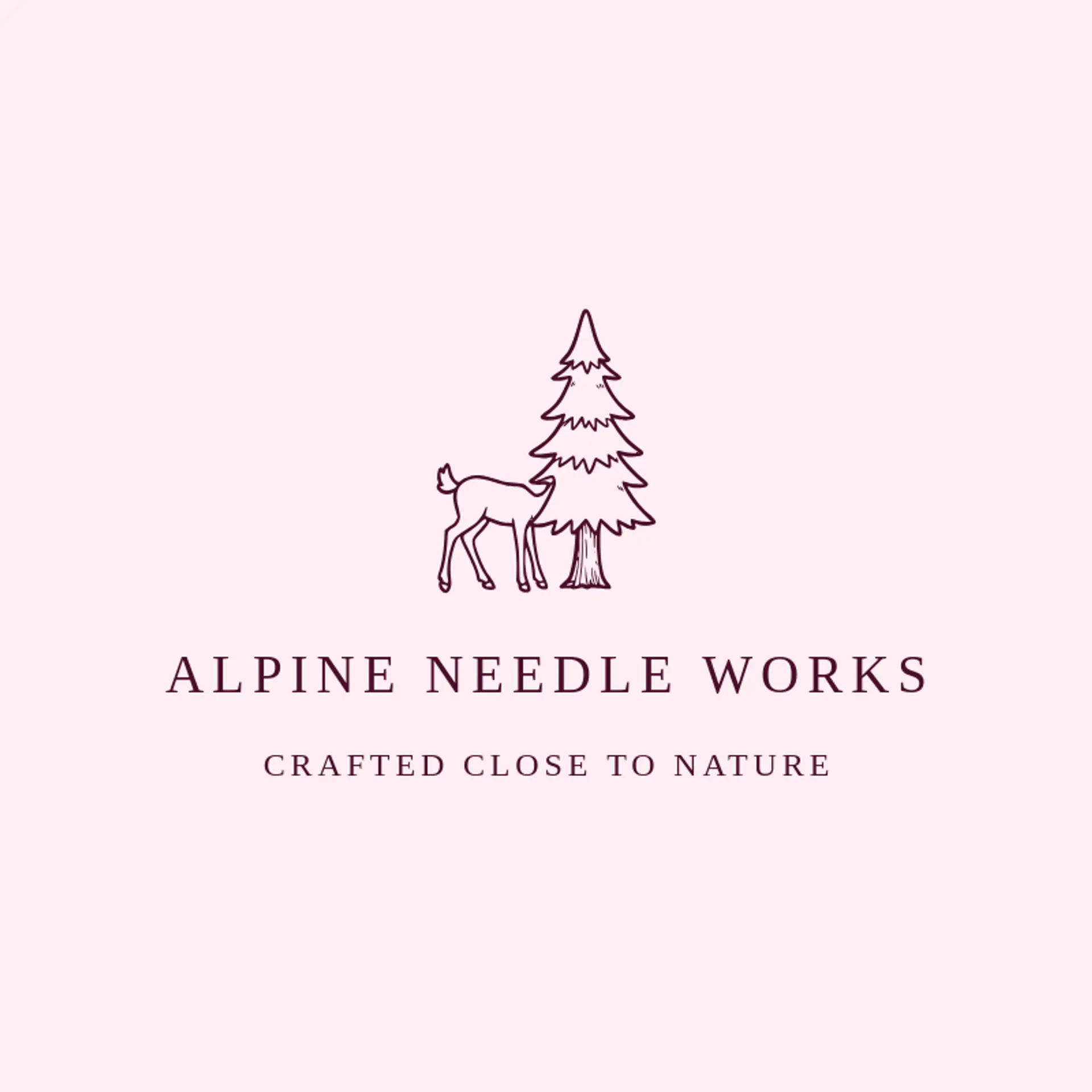 Alpine Needle Works logo for pine tree