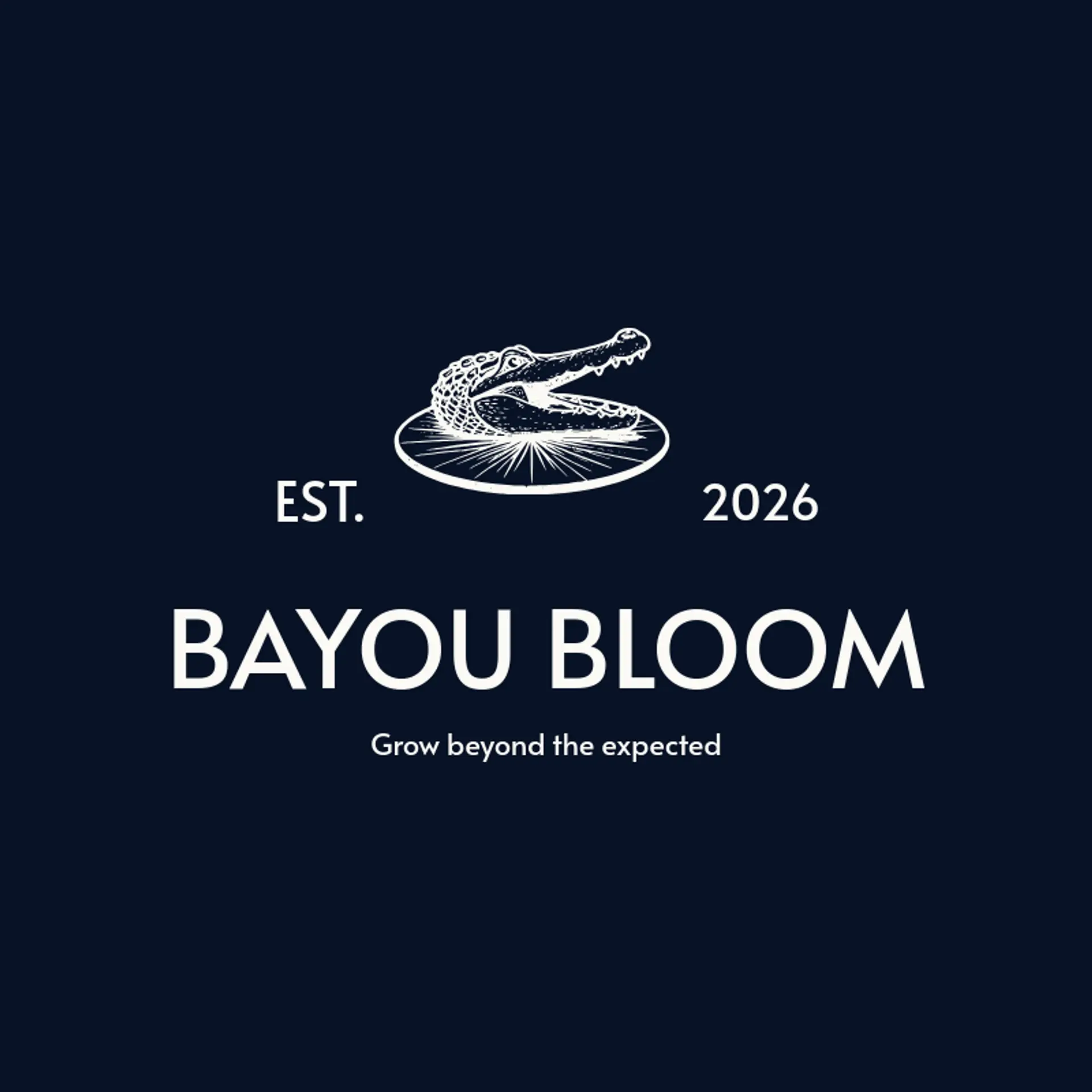 Bayou Bloom logo for alligator