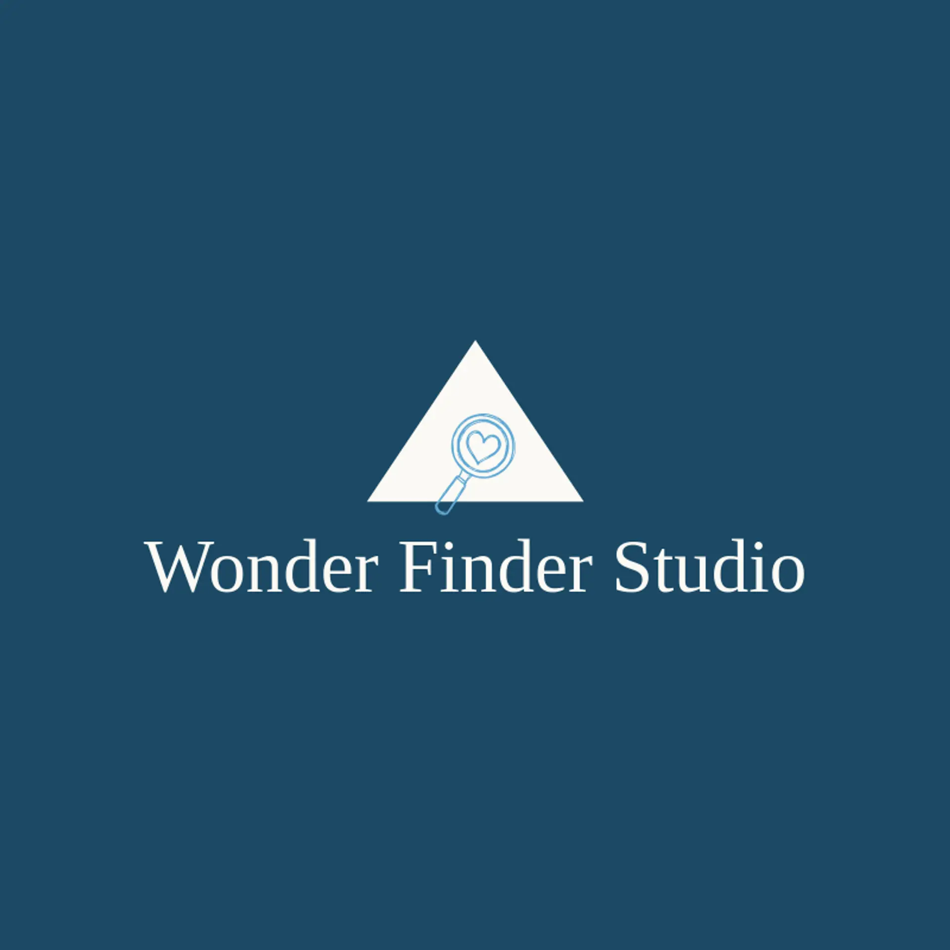 Wonder Finder Studio logo for magnifying glass