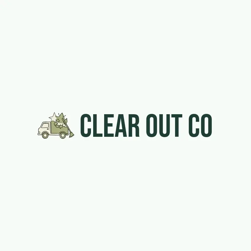 The junk removal name Clear Out Co as a branded logo with a color icon