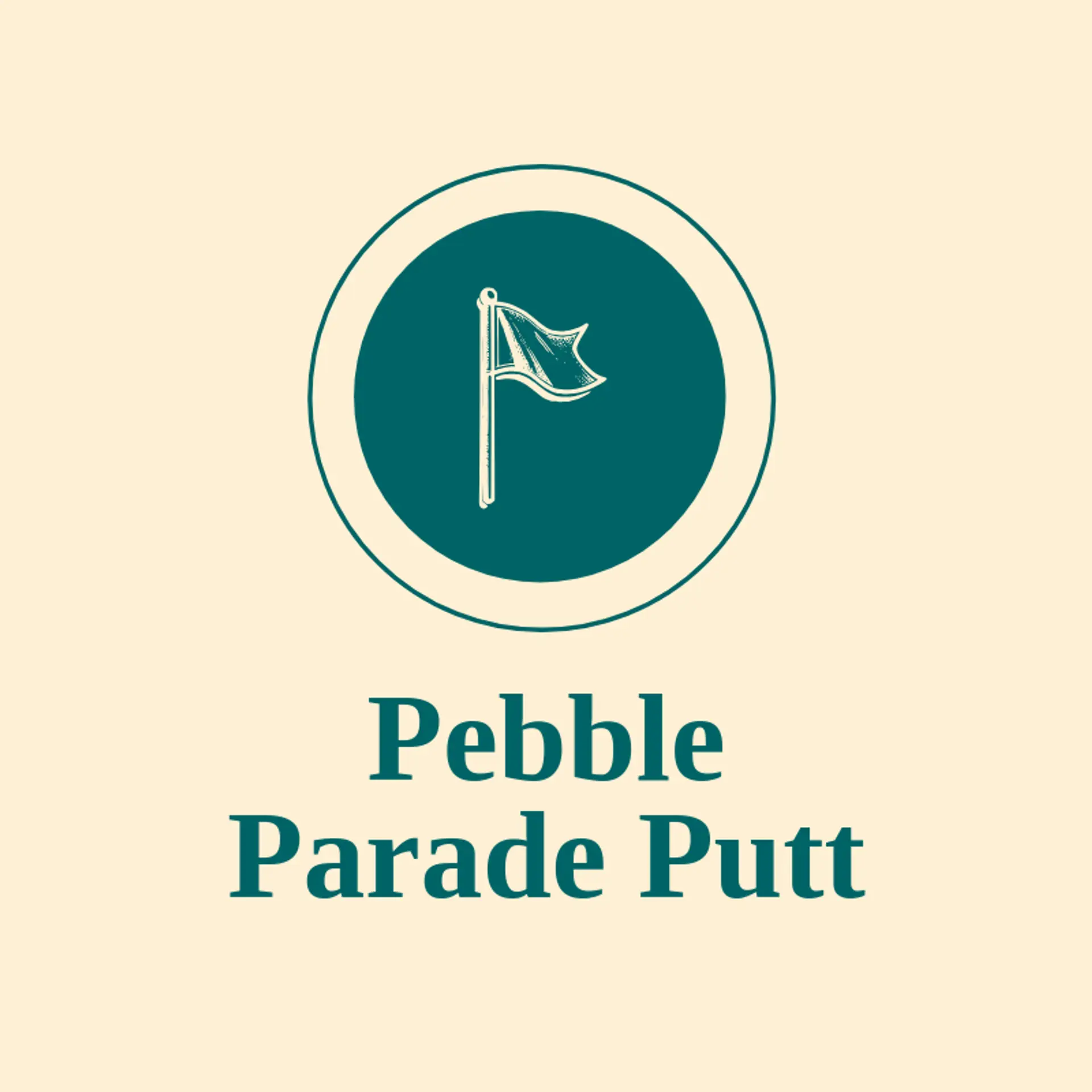 Pebble Parade Putt logo for mini golf