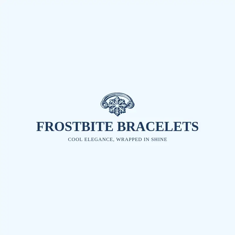 The bracelet business name Frostbite Bracelets as a branded logo with a single color icon