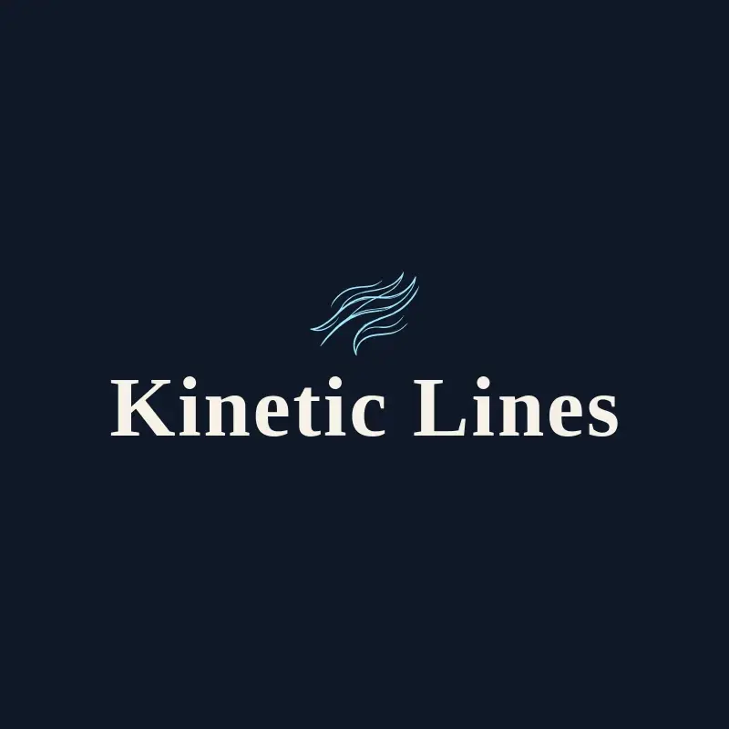 The art business name Kinetic Lines as a branded logo with a single color icon