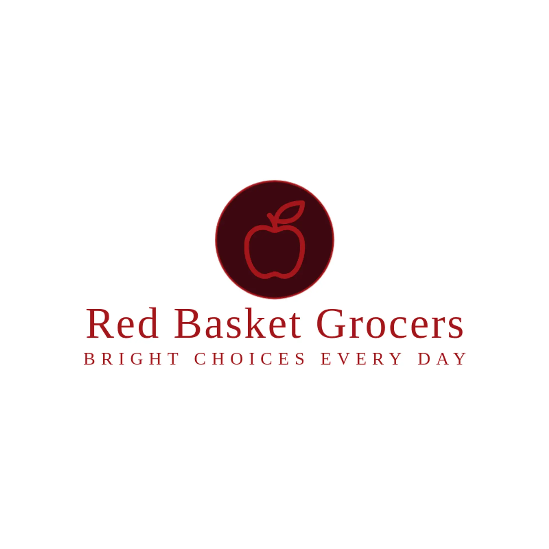 Red Basket Grocers logo for grocery store