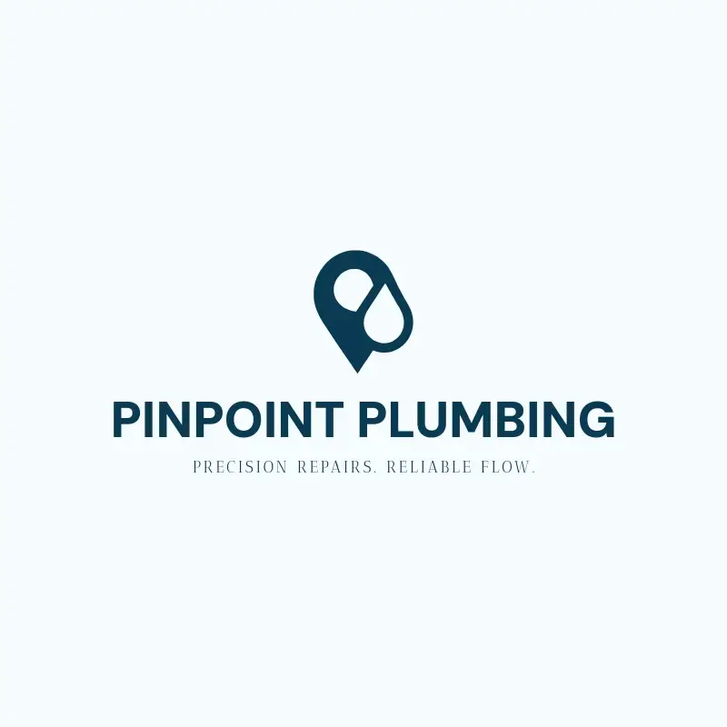 The plumbing name Pinpoint Plumbing as a branded logo with a single color icon