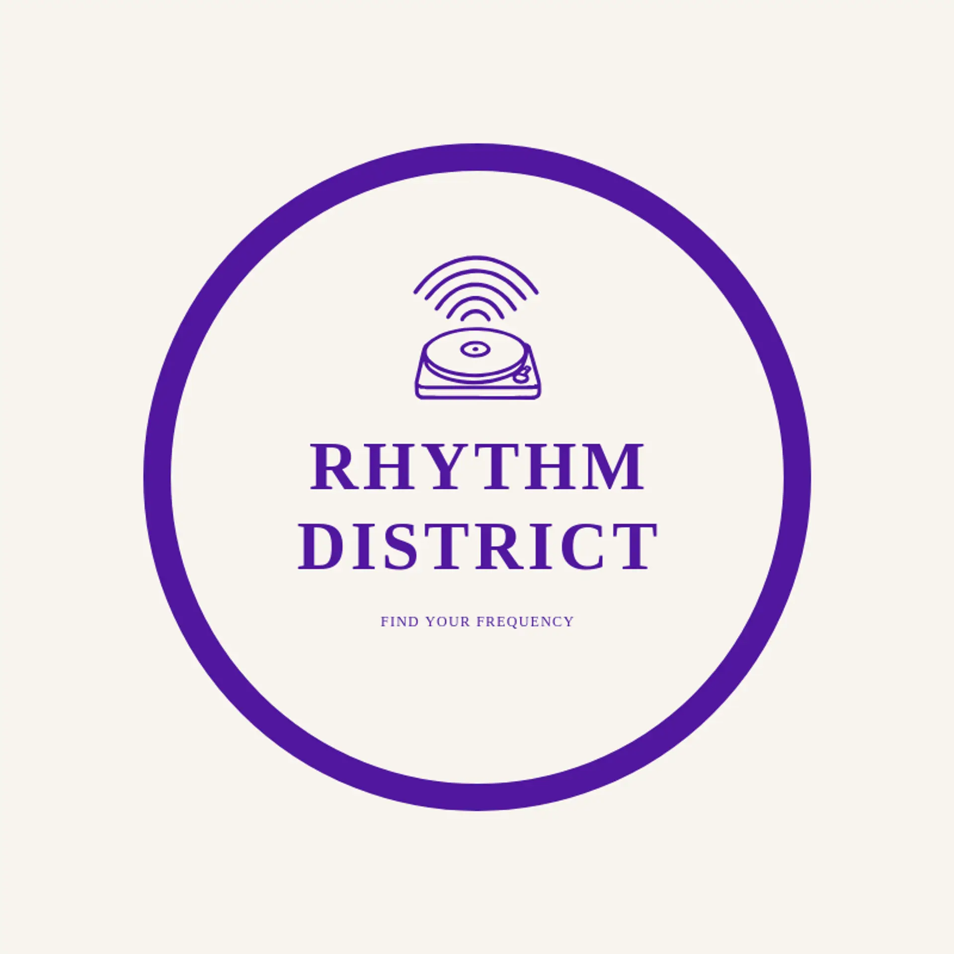 Rhythm District logo for radio station