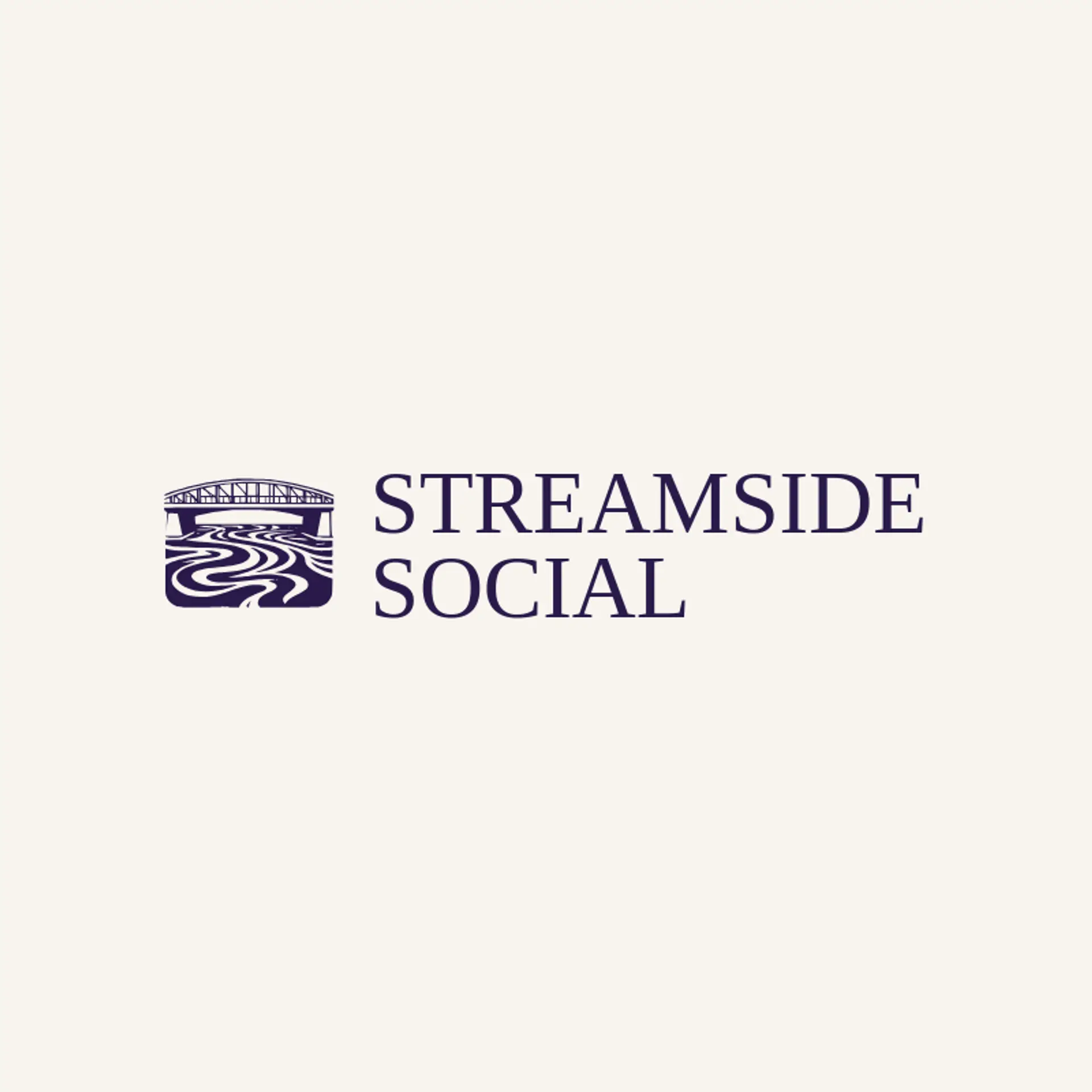Streamside Social logo for river