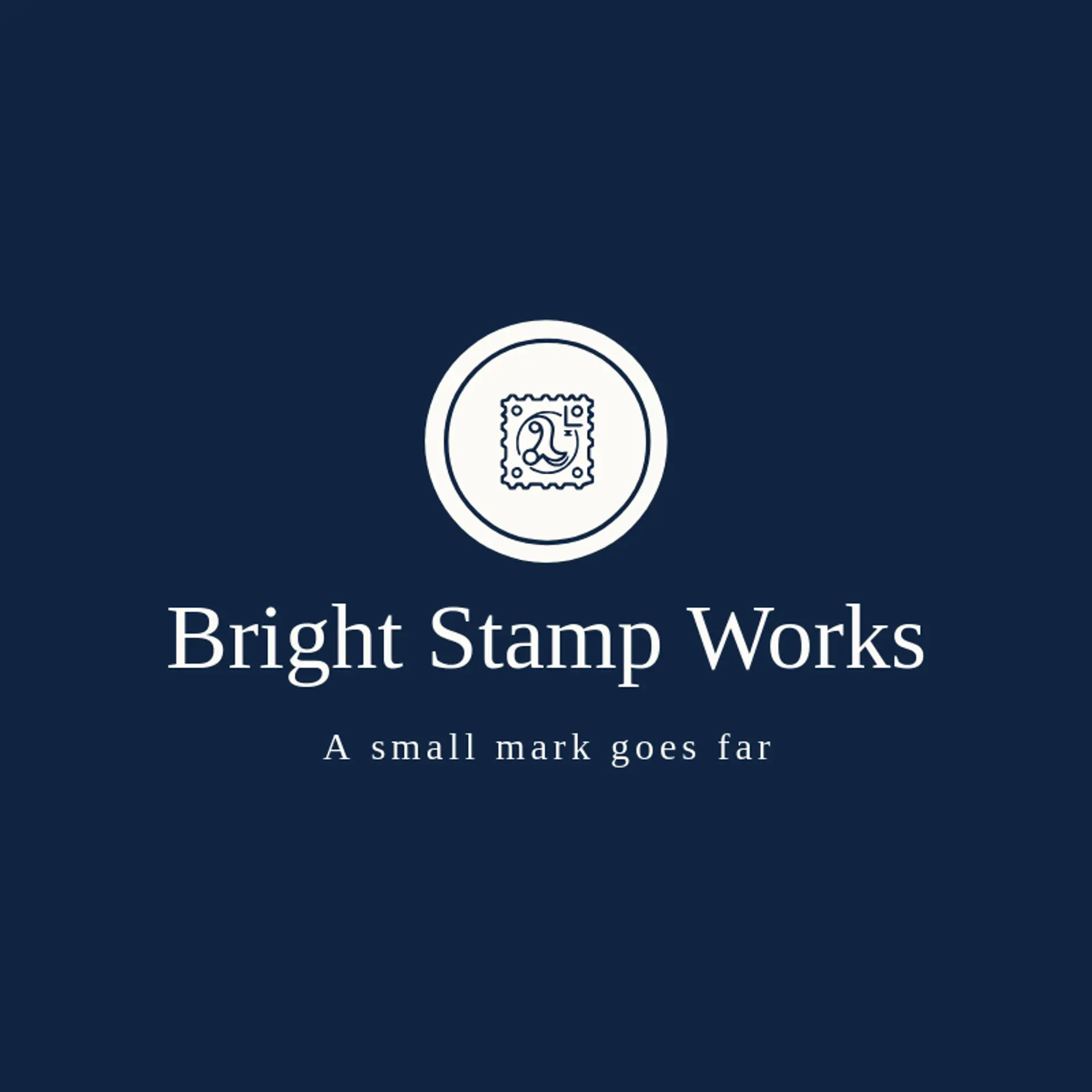 Bright Stamp Works logo for postal