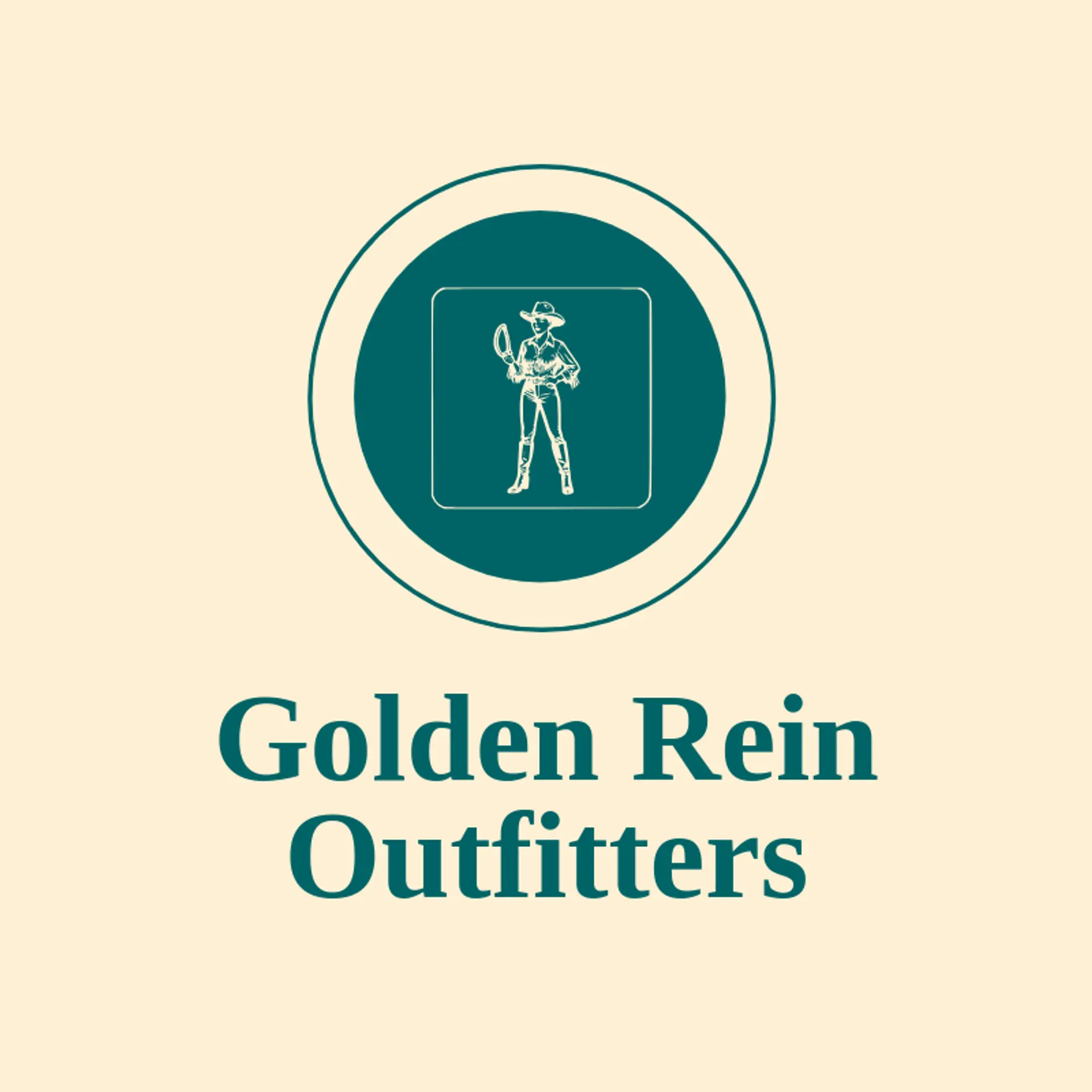 Golden Rein Outfitters logo for cowgirl