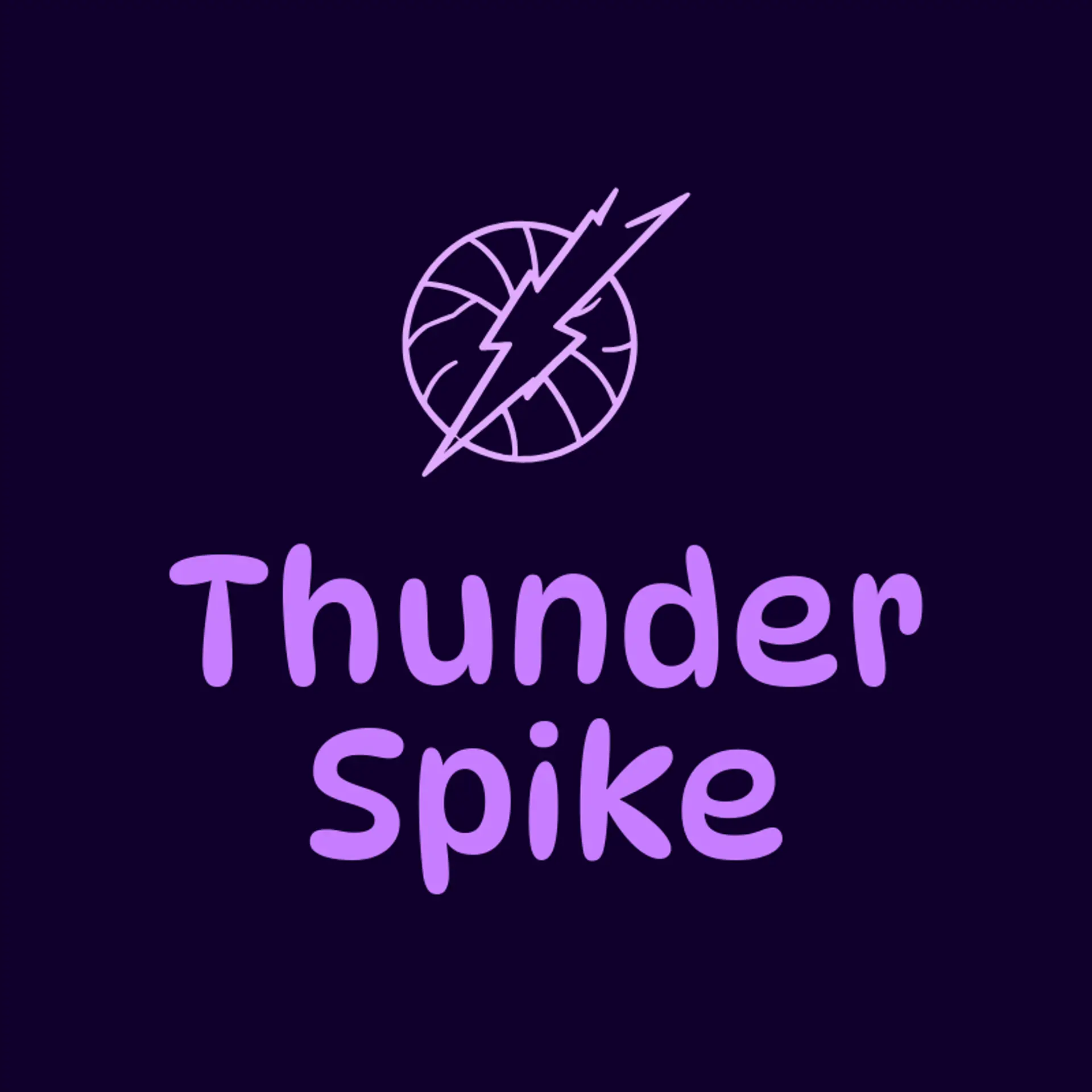 Thunder Spike logo for volleyball
