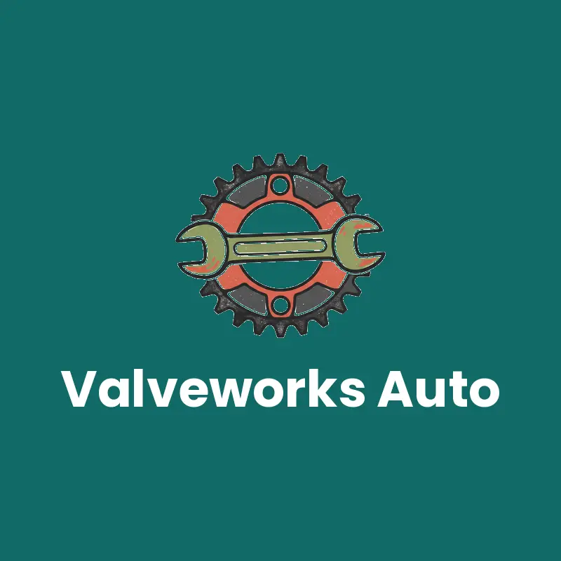 Linocut motorcycle repair logo with a sprocket and a wrench