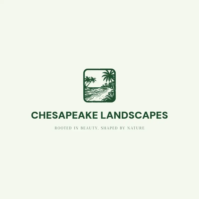 The landscaping name Chesapeake Landscapes as a branded logo with a single color icon