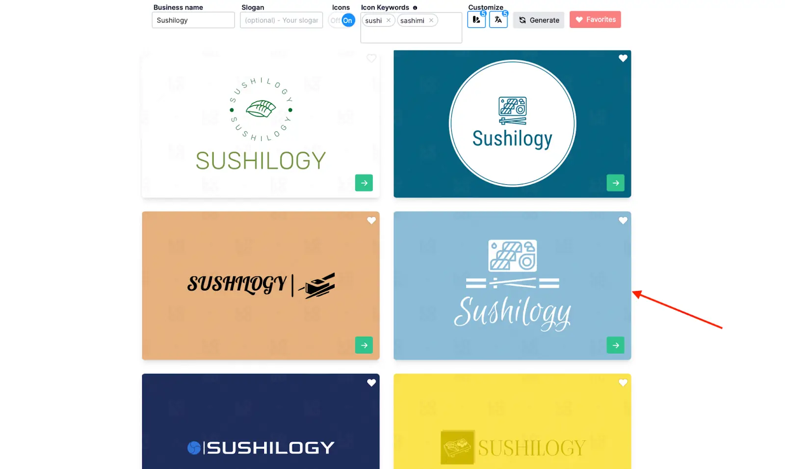 Choose the logo you want to customize